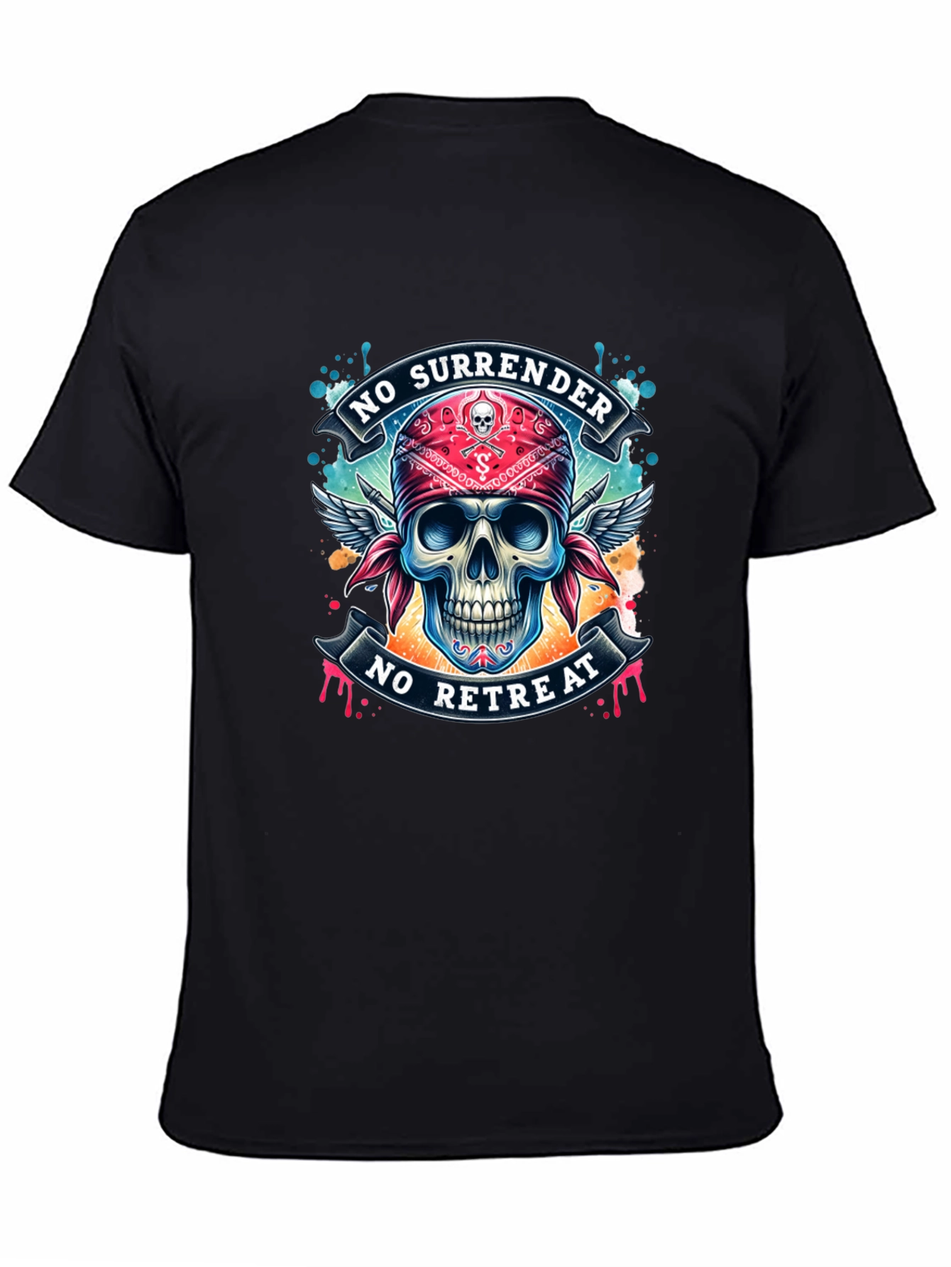 Skull Graphic Tee - No Surrender No Retreat