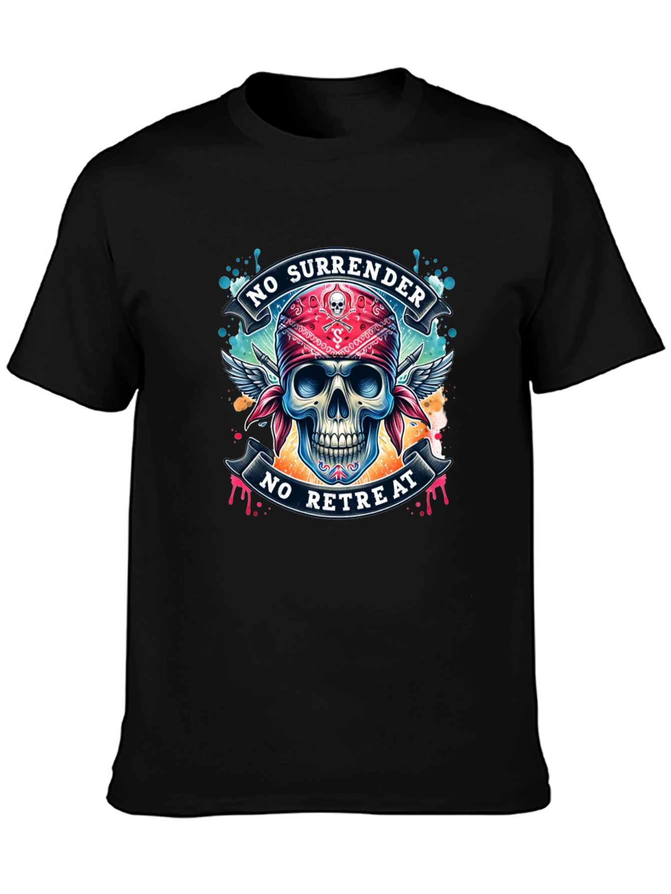Skull Graphic Tee - No Surrender No Retreat