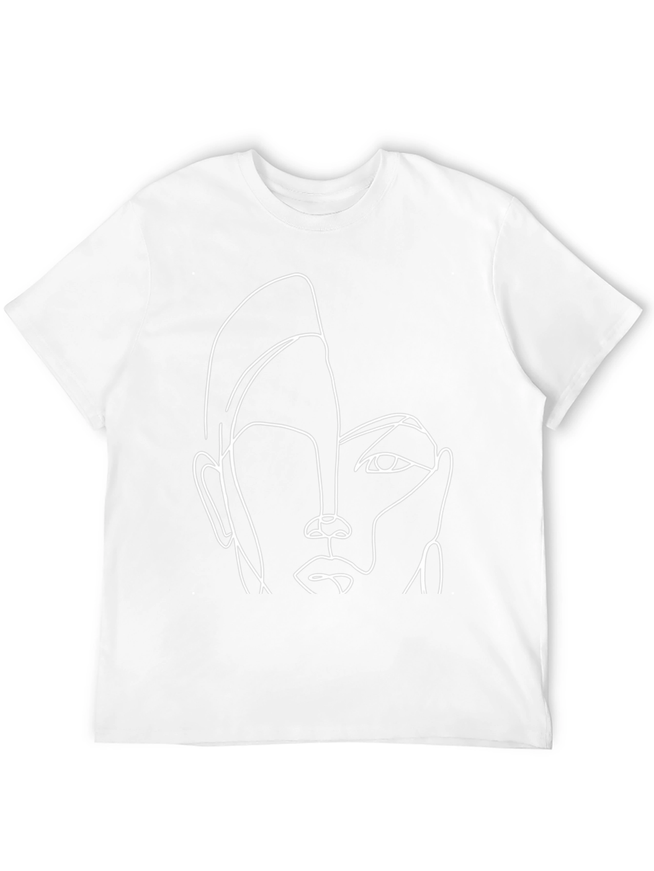 Abstract Face Line Art Graphic T-Shirt