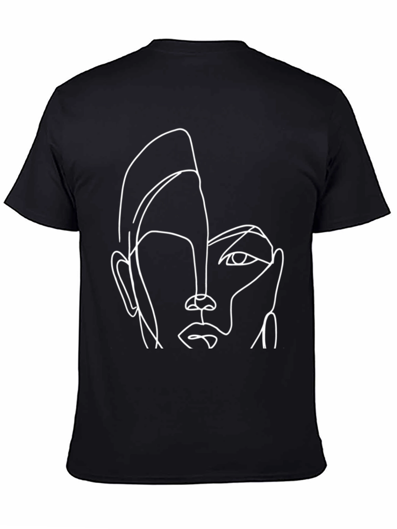 Abstract Face Line Art Graphic T-Shirt