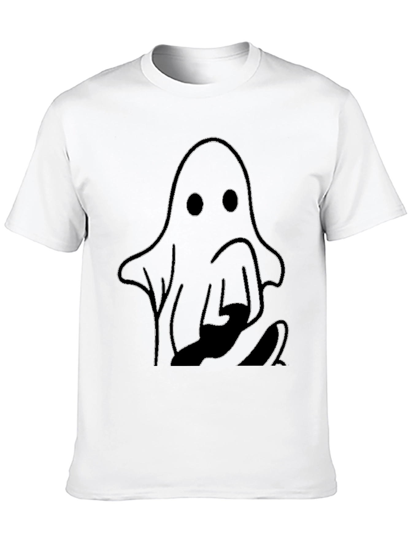 Ghost Cat Graphic Tee - Halloween Shirt