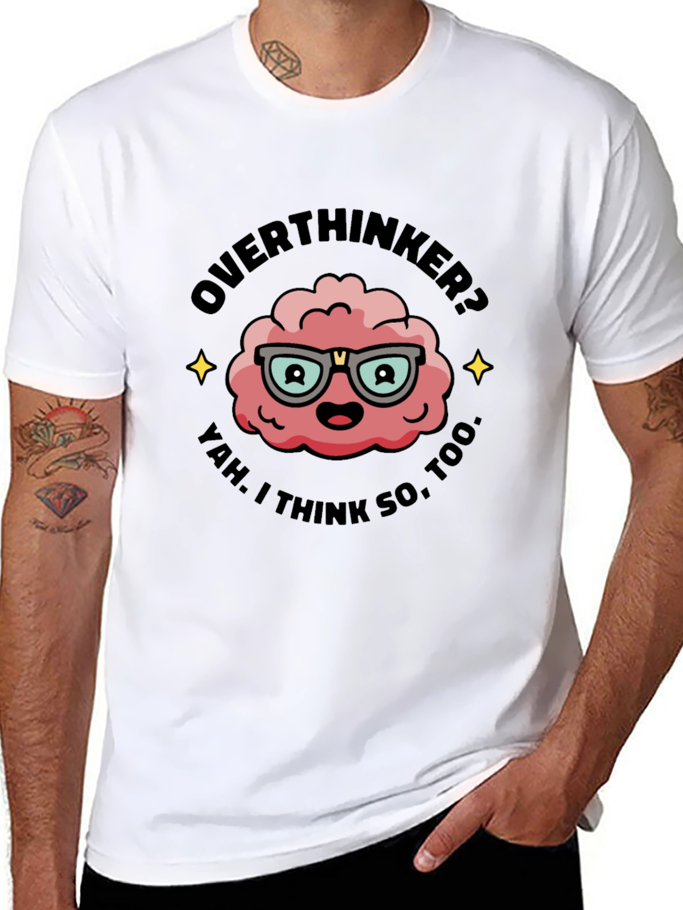 Overthinker T-Shirt - Funny Brain Graphic Tee