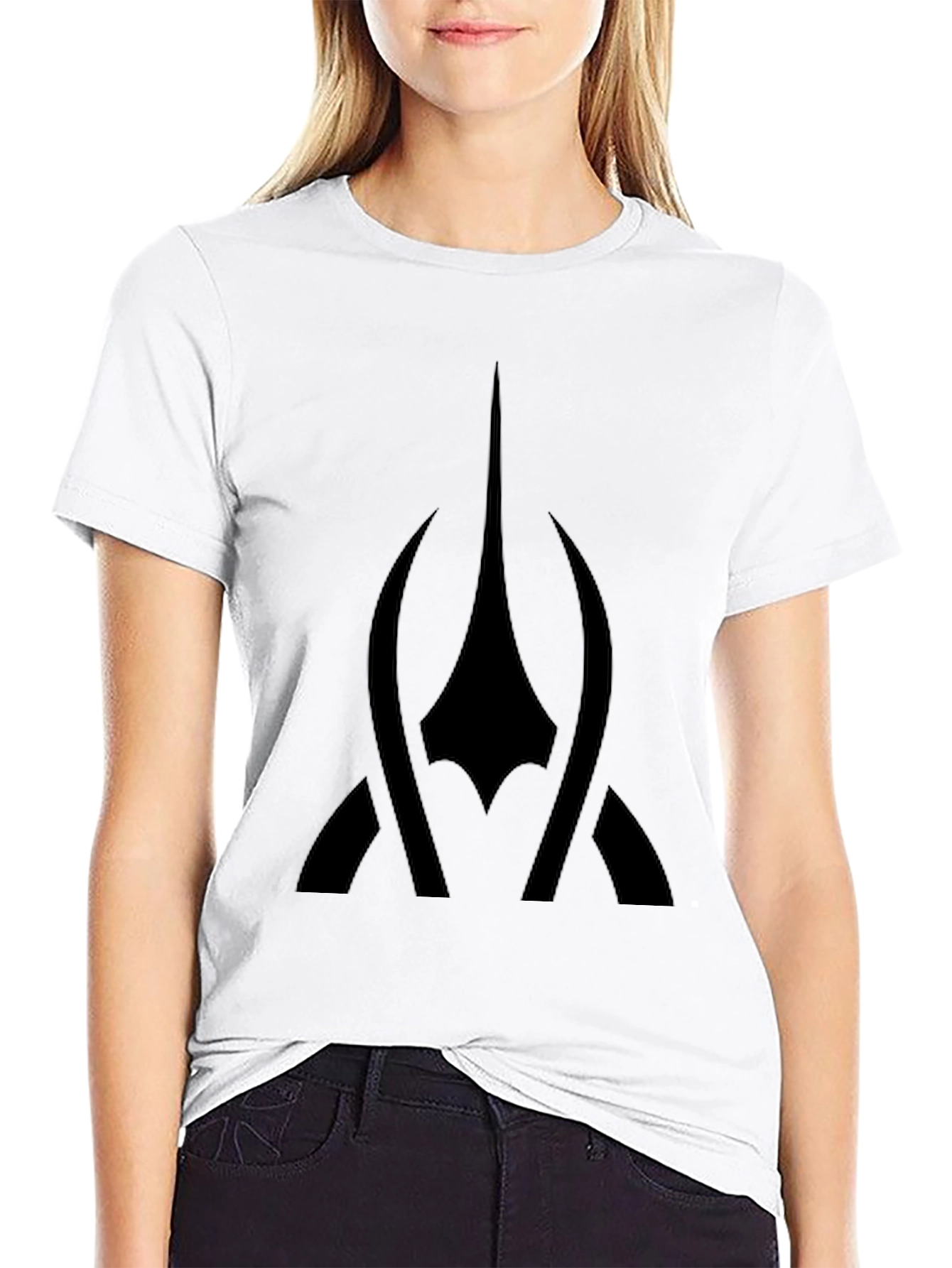 Black T-Shirt with Abstract Design