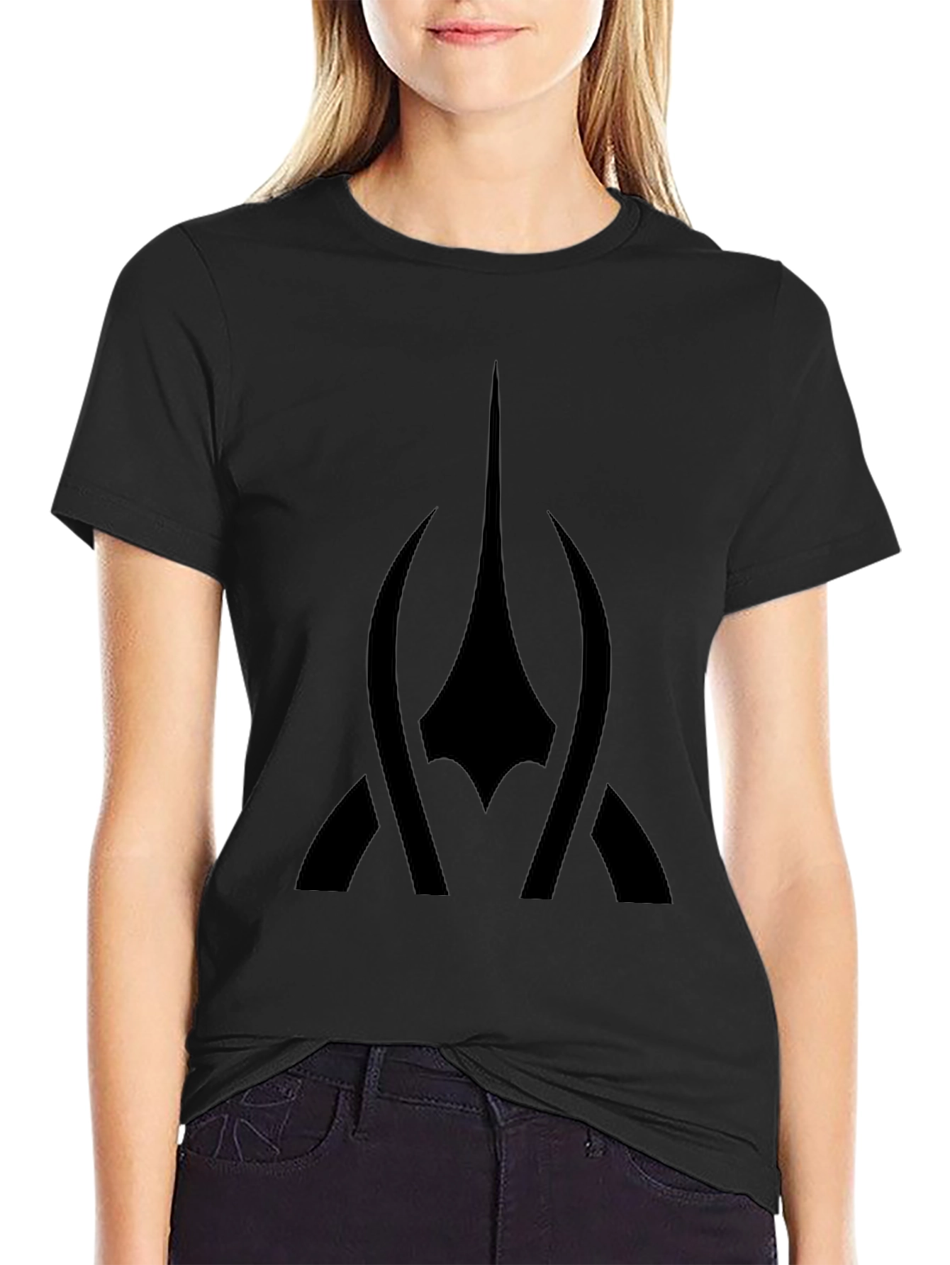 Black T-Shirt with Abstract Design