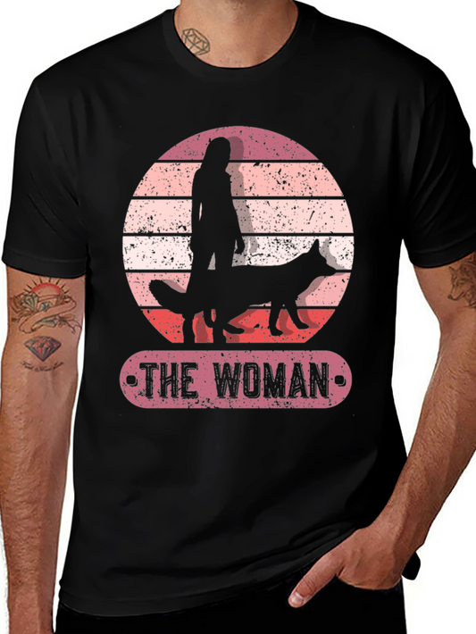 The Woman and Dog T-Shirt - Vintage Style Tee