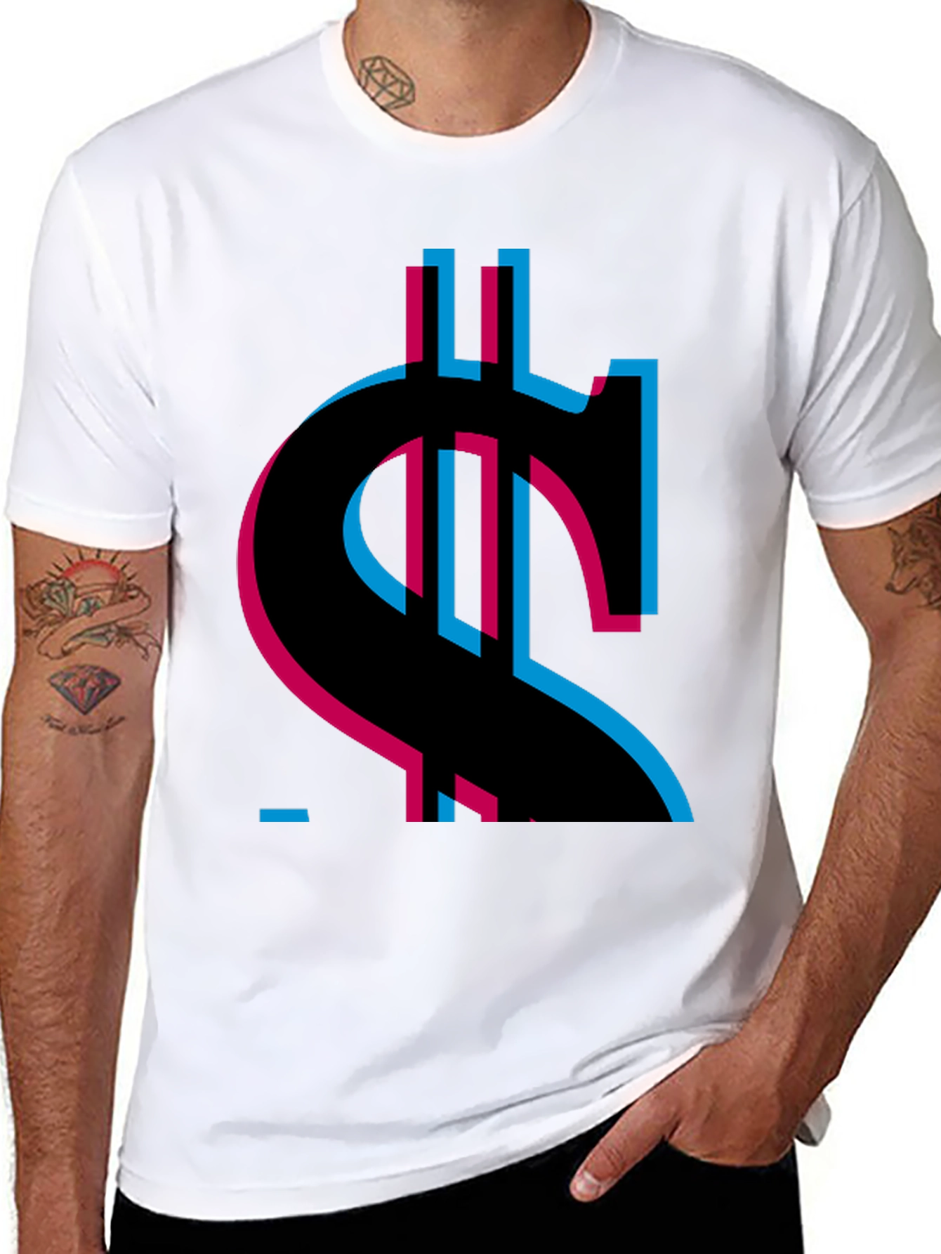 Abstract Dollar Sign Graphic Tee