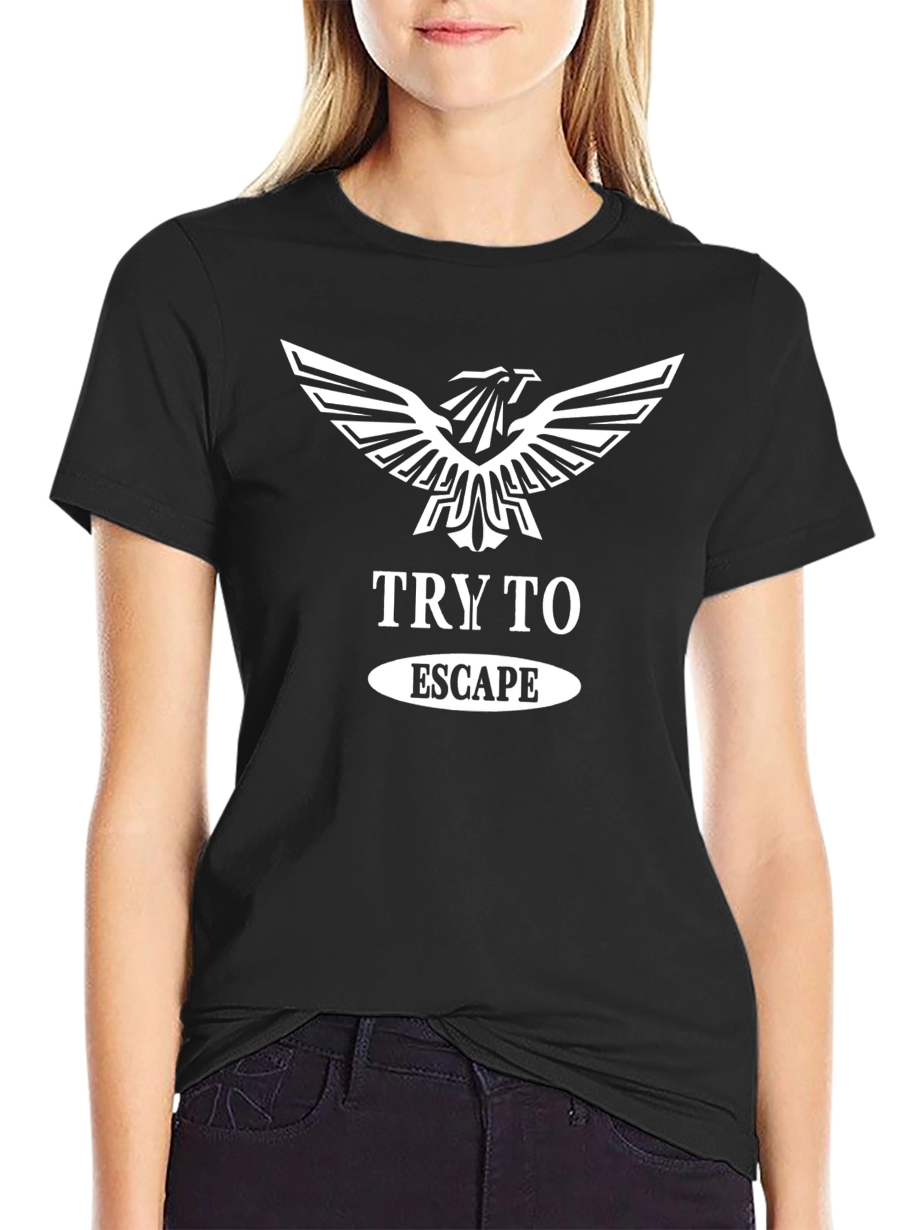 Try To Escape Graphic T-Shirt - Black