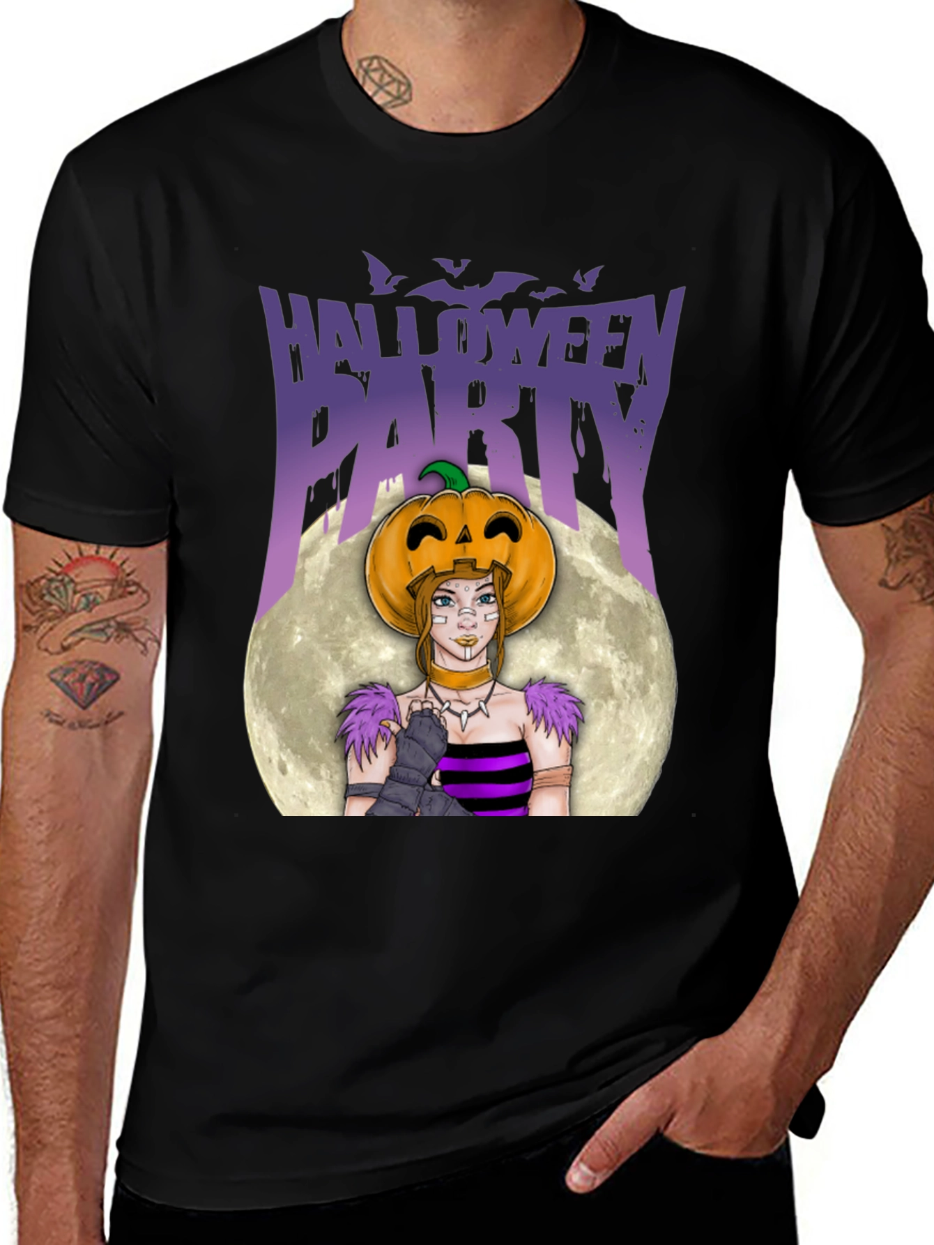 Halloween Party Graphic Tee - Pumpkin Costume
