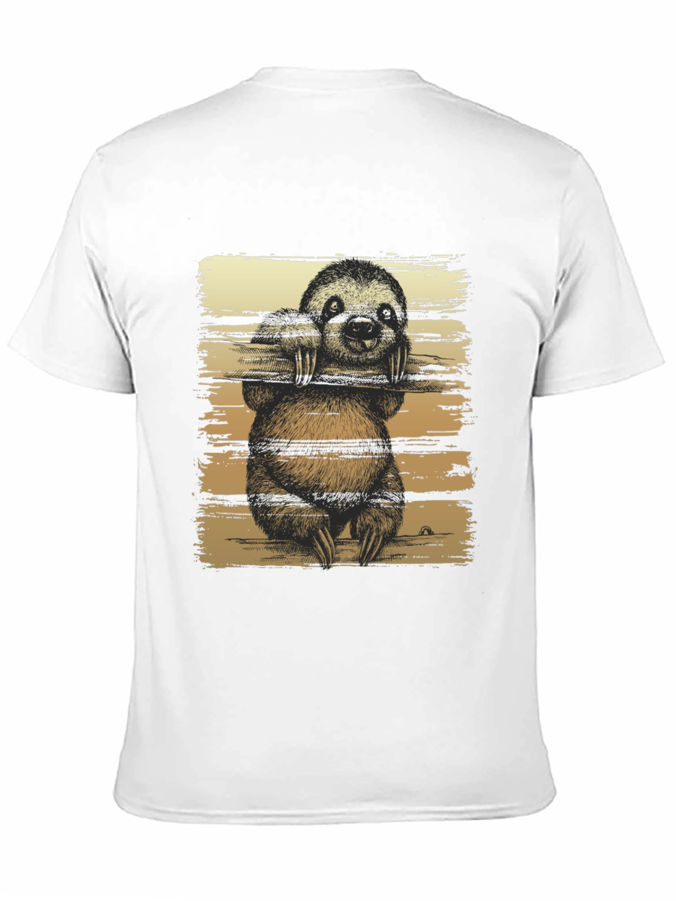 Sloth Graphic Print Mens Black T-Shirt