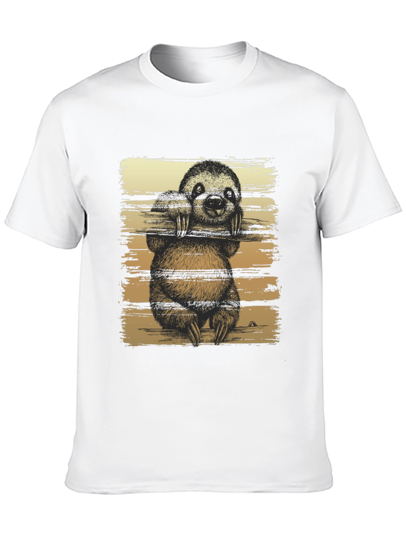 Sloth Graphic Print Mens Black T-Shirt