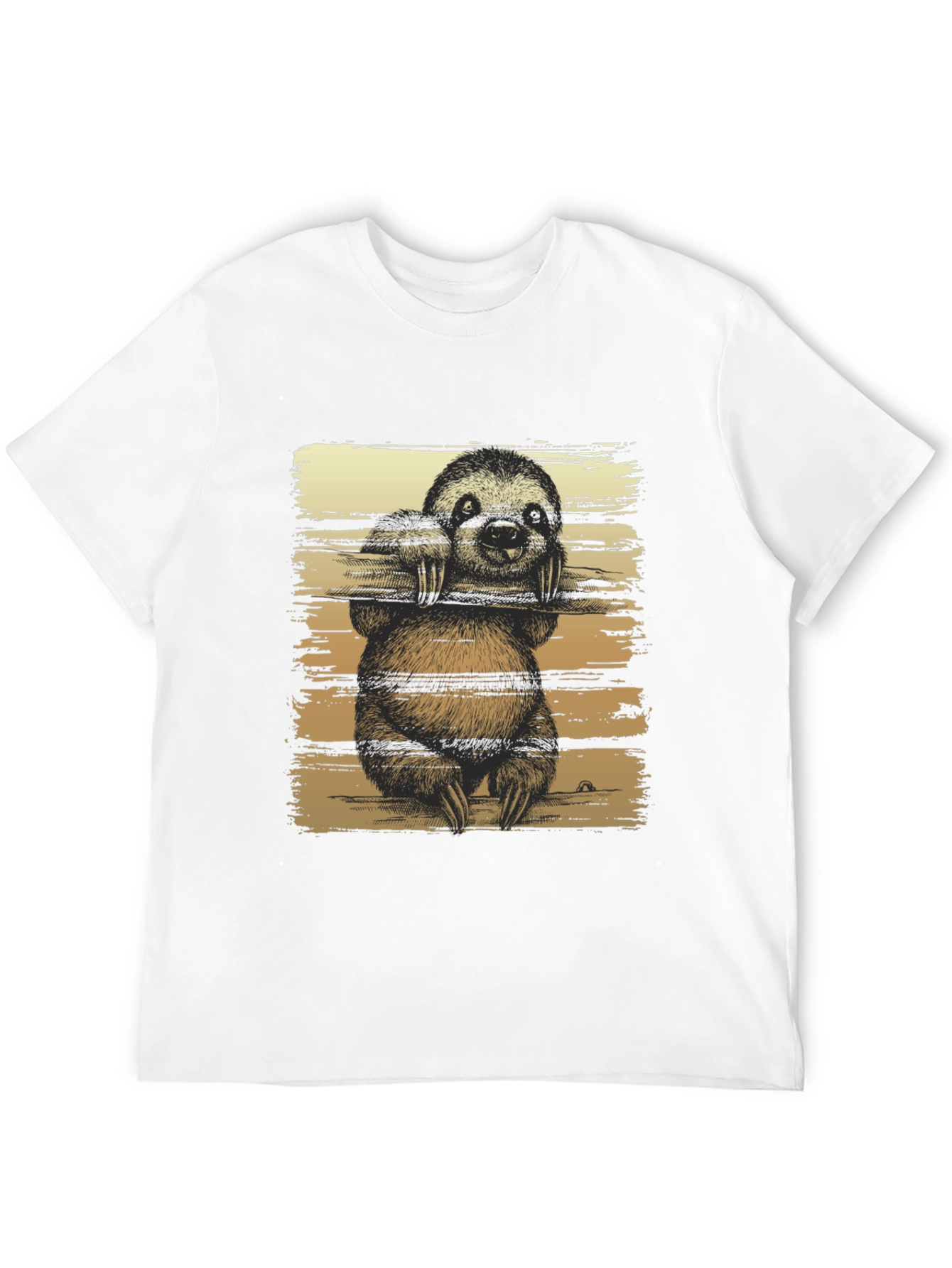 Sloth Graphic Print Mens Black T-Shirt