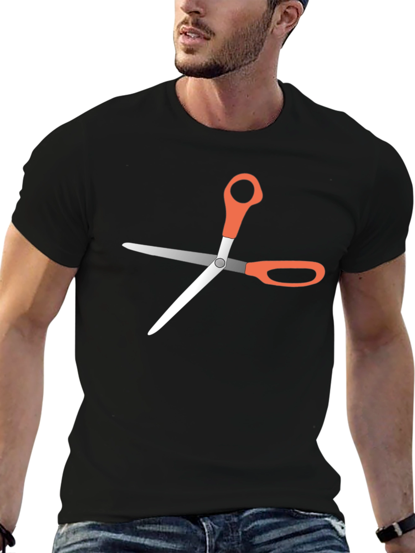Scissors Graphic Tee - Unisex Black T-Shirt