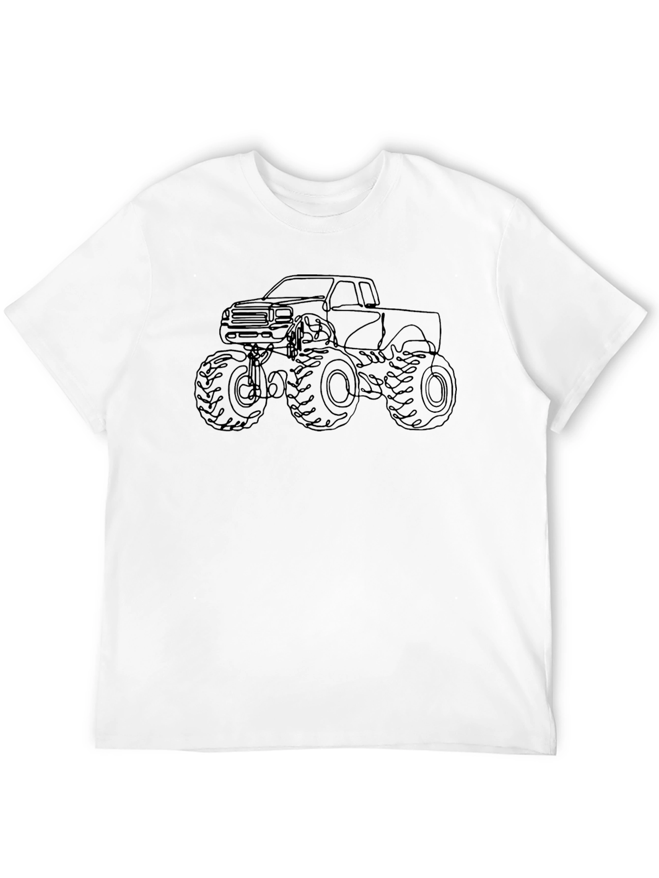 Monster Truck Outline Graphic Tee - Black