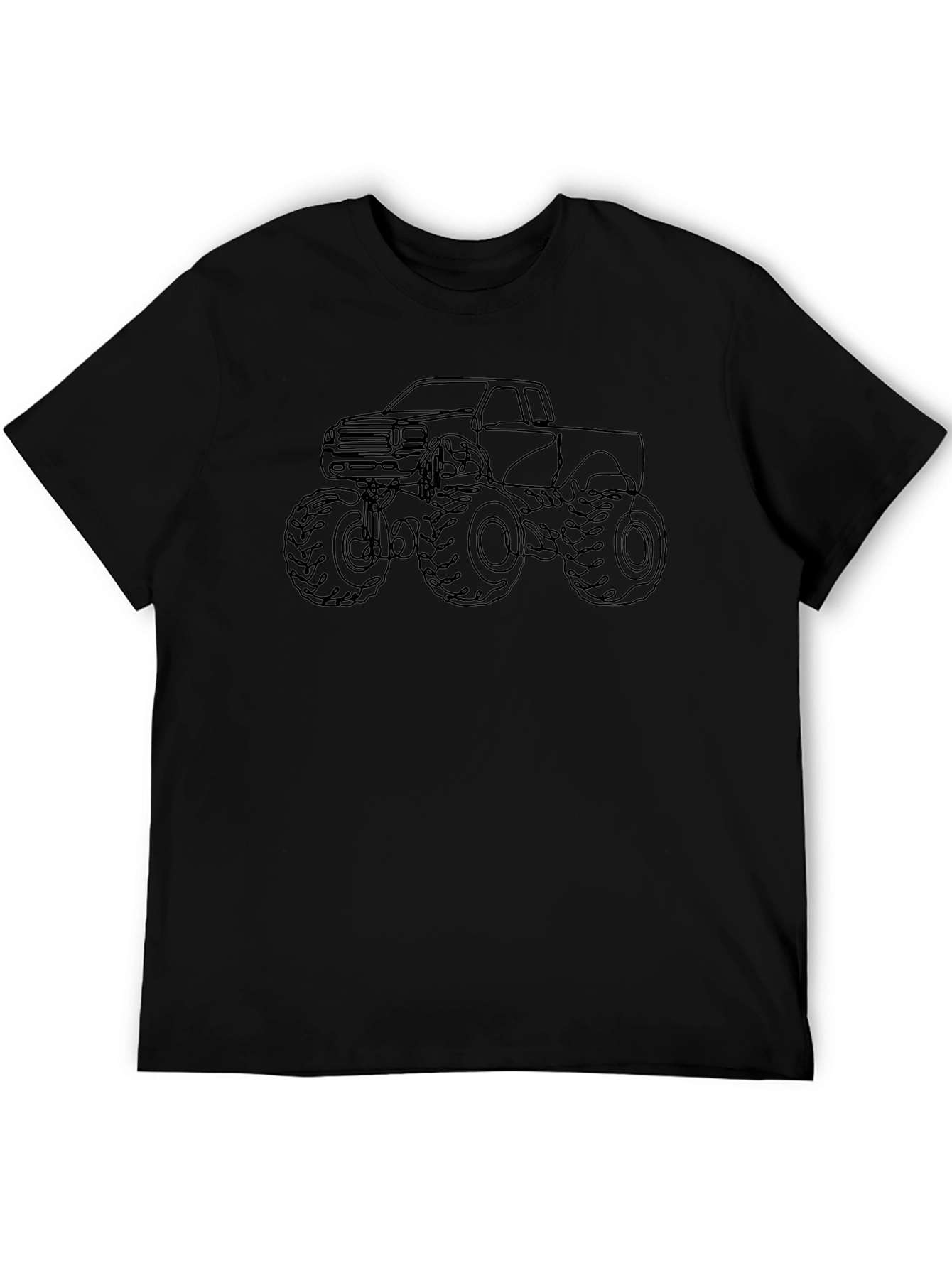 Monster Truck Outline Graphic Tee - Black