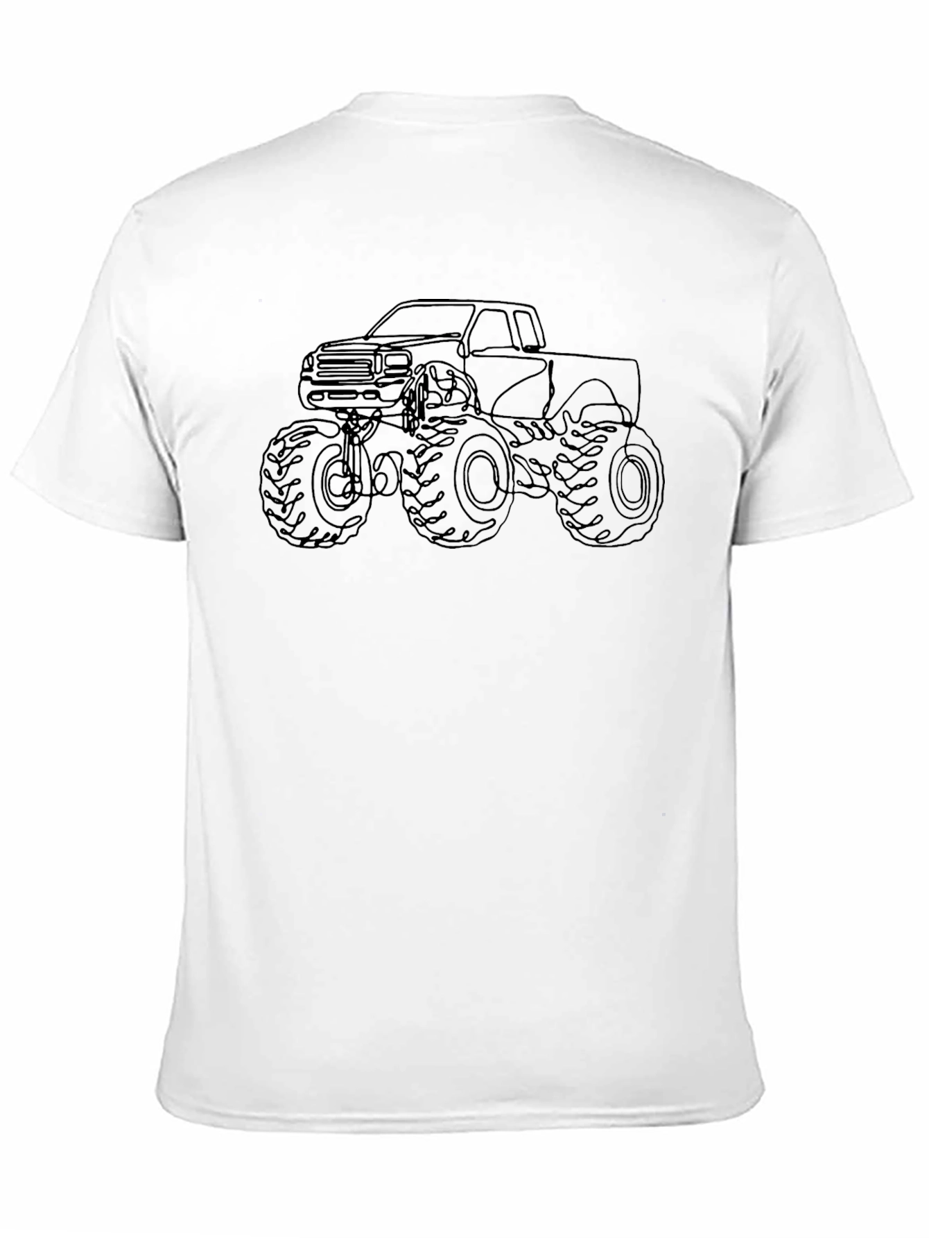Monster Truck Outline Graphic Tee - Black