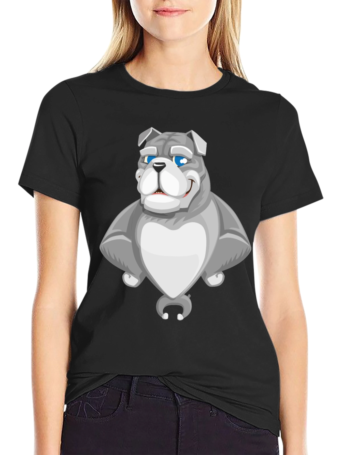 Bulldog Cartoon Graphic Tee