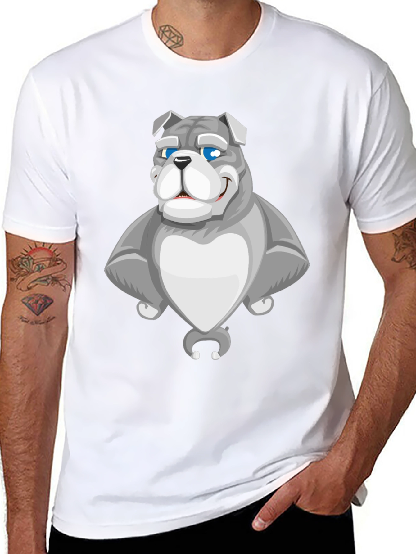 Bulldog Cartoon Graphic Tee