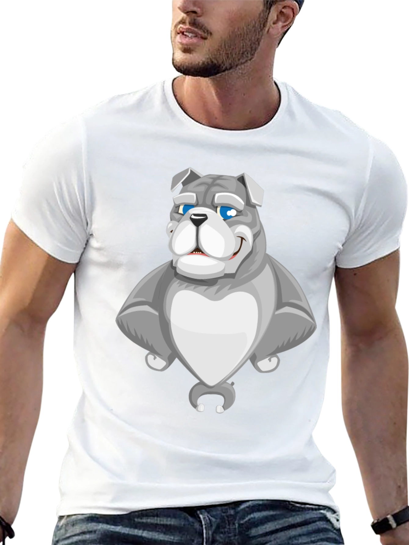 Bulldog Cartoon Graphic Tee