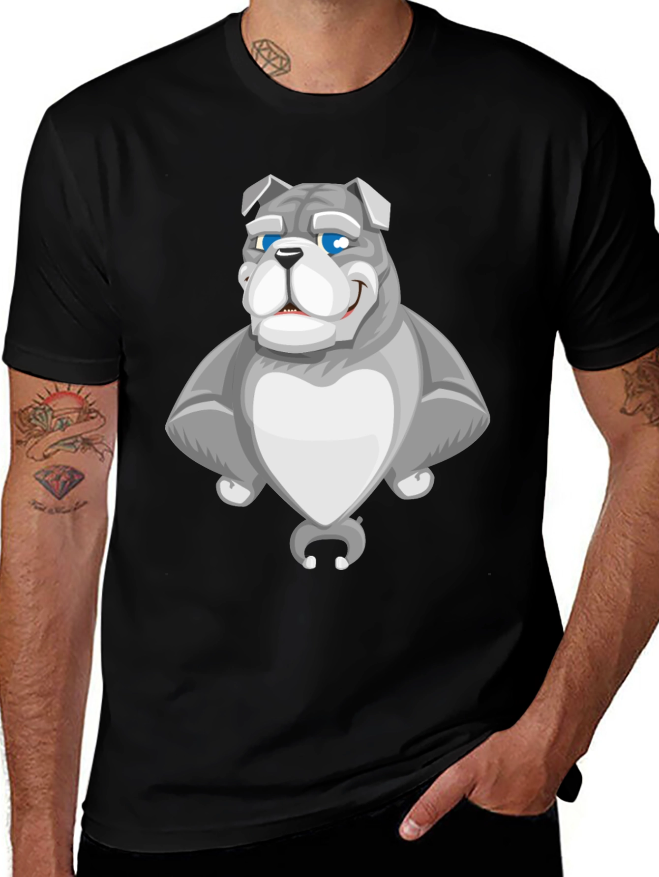 Bulldog Cartoon Graphic Tee