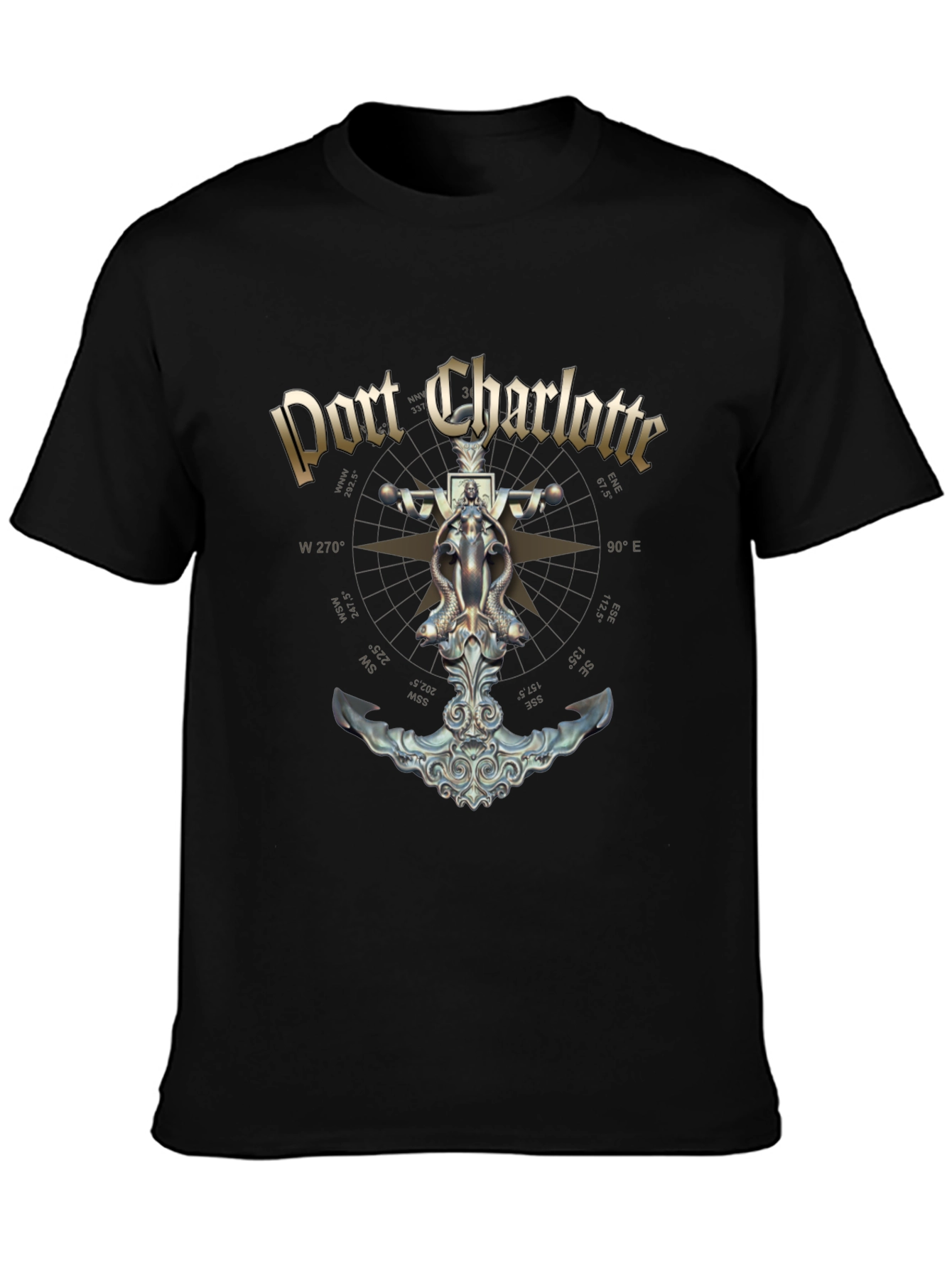 Port Charlotte Anchor Black T-Shirt