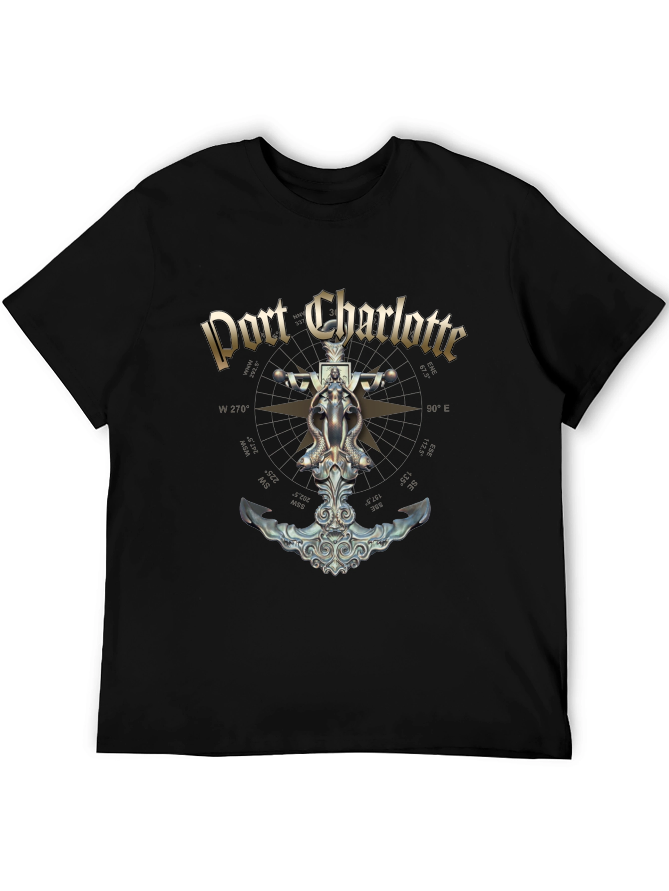 Port Charlotte Anchor Black T-Shirt