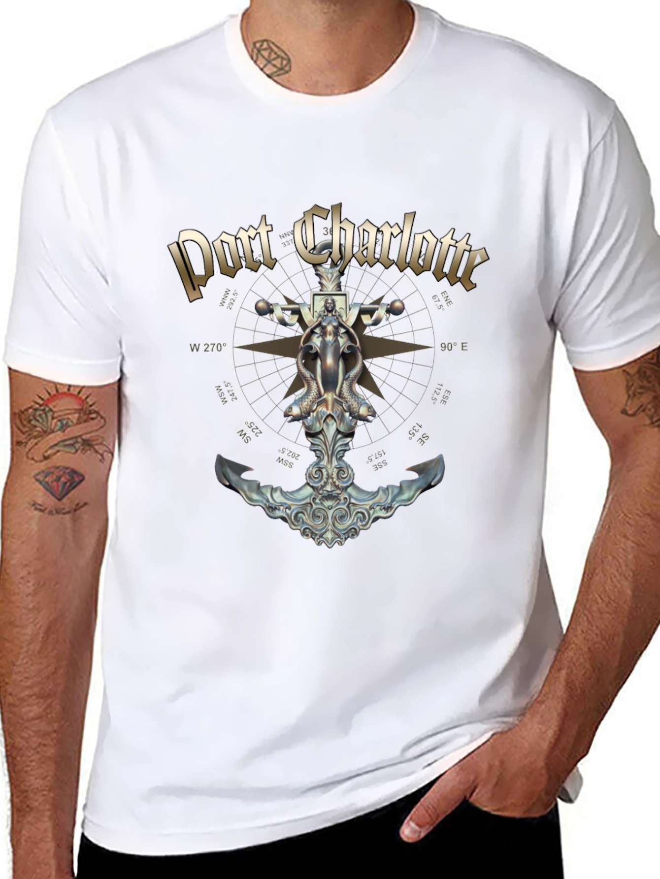 Port Charlotte Anchor Black T-Shirt
