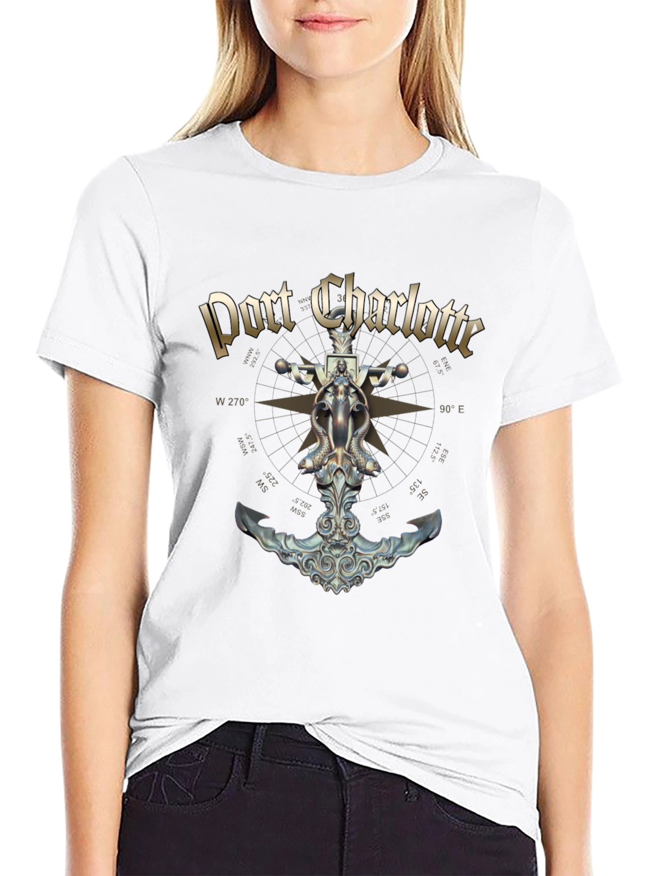 Port Charlotte Anchor Black T-Shirt
