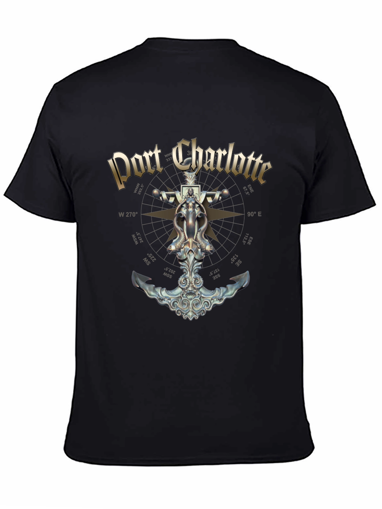 Port Charlotte Anchor Black T-Shirt
