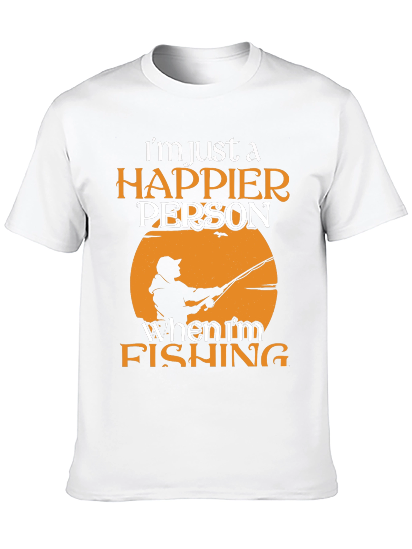 Happier Person Fishing Graphic Tee - Soft Cotton Blend