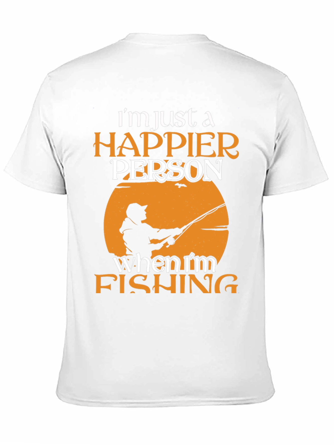 Happier Person Fishing Graphic Tee - Soft Cotton Blend