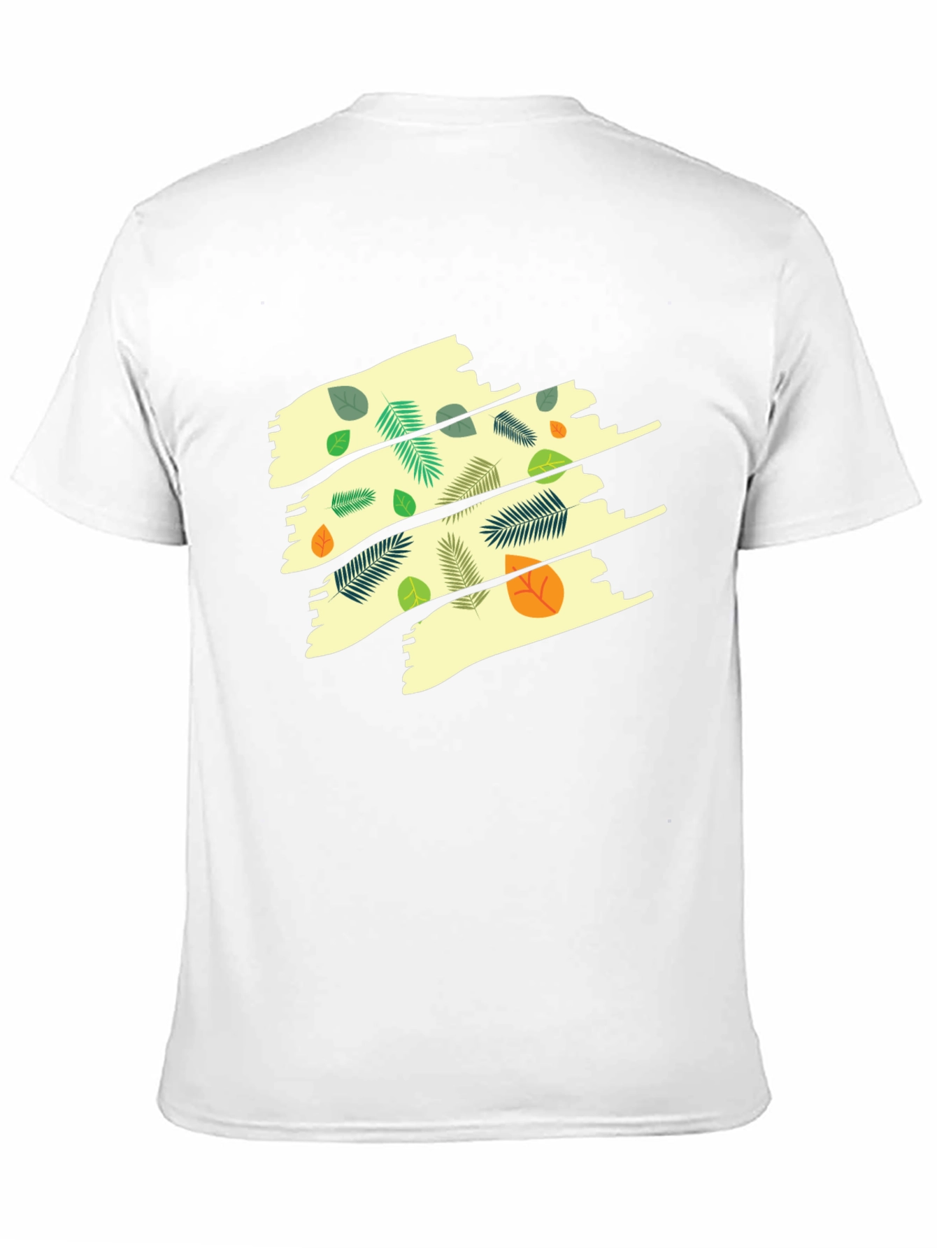 Leaf Print Mens Black T-Shirt