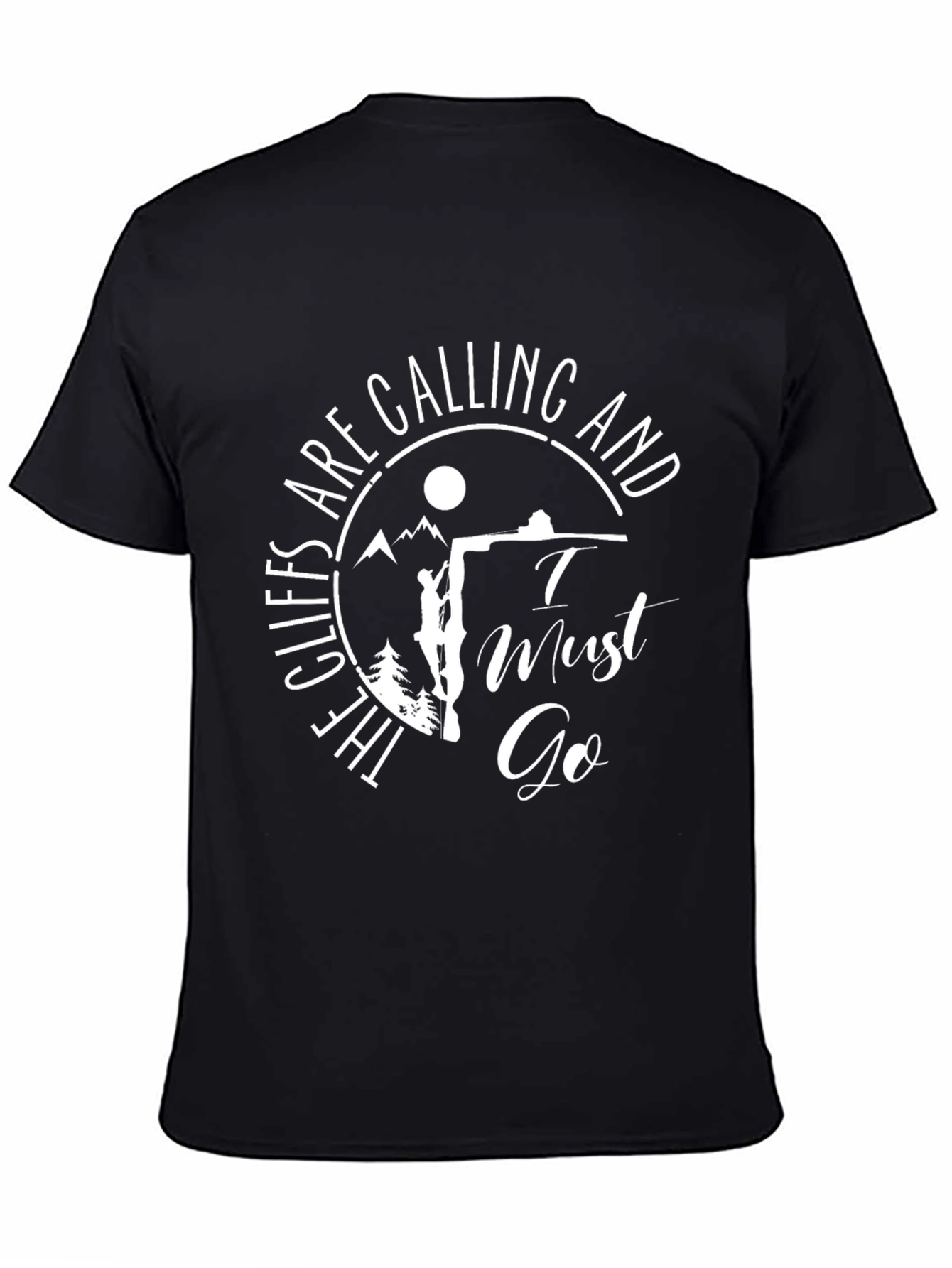 Cliffs Are Calling Graphic Tee - Black Cotton T-Shirt