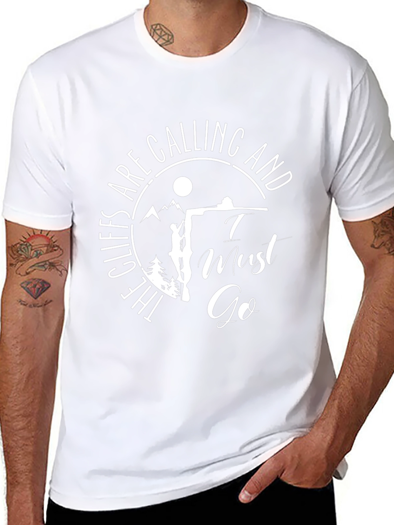 Cliffs Are Calling Graphic Tee - Black Cotton T-Shirt