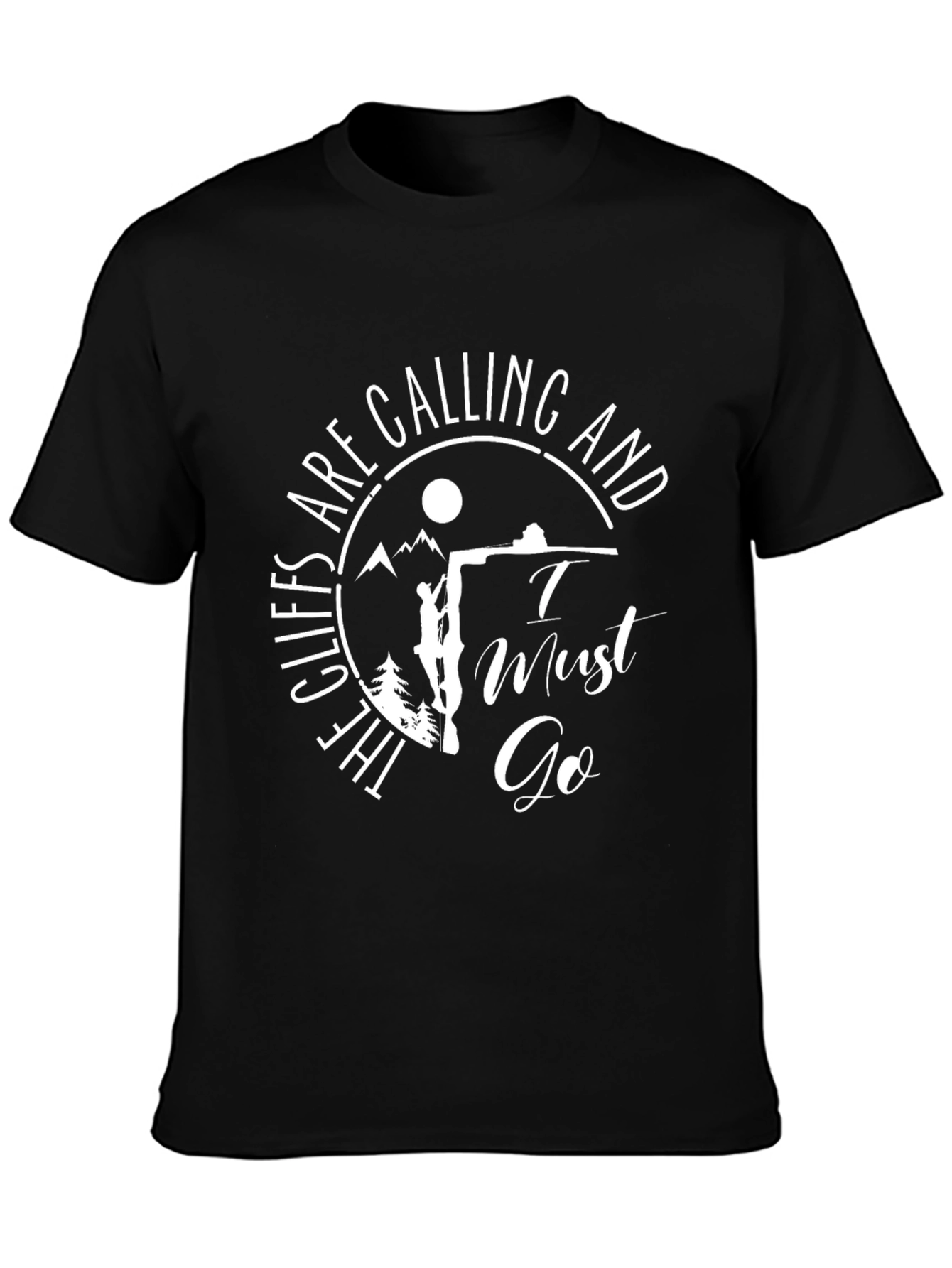 Cliffs Are Calling Graphic Tee - Black Cotton T-Shirt