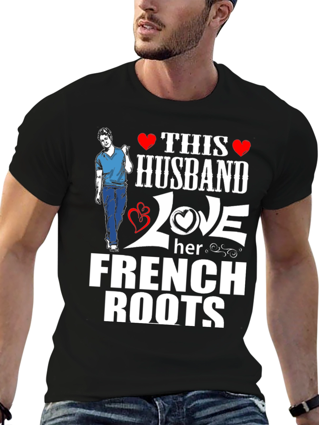 Husband Loves French Roots Graphic T-Shirt