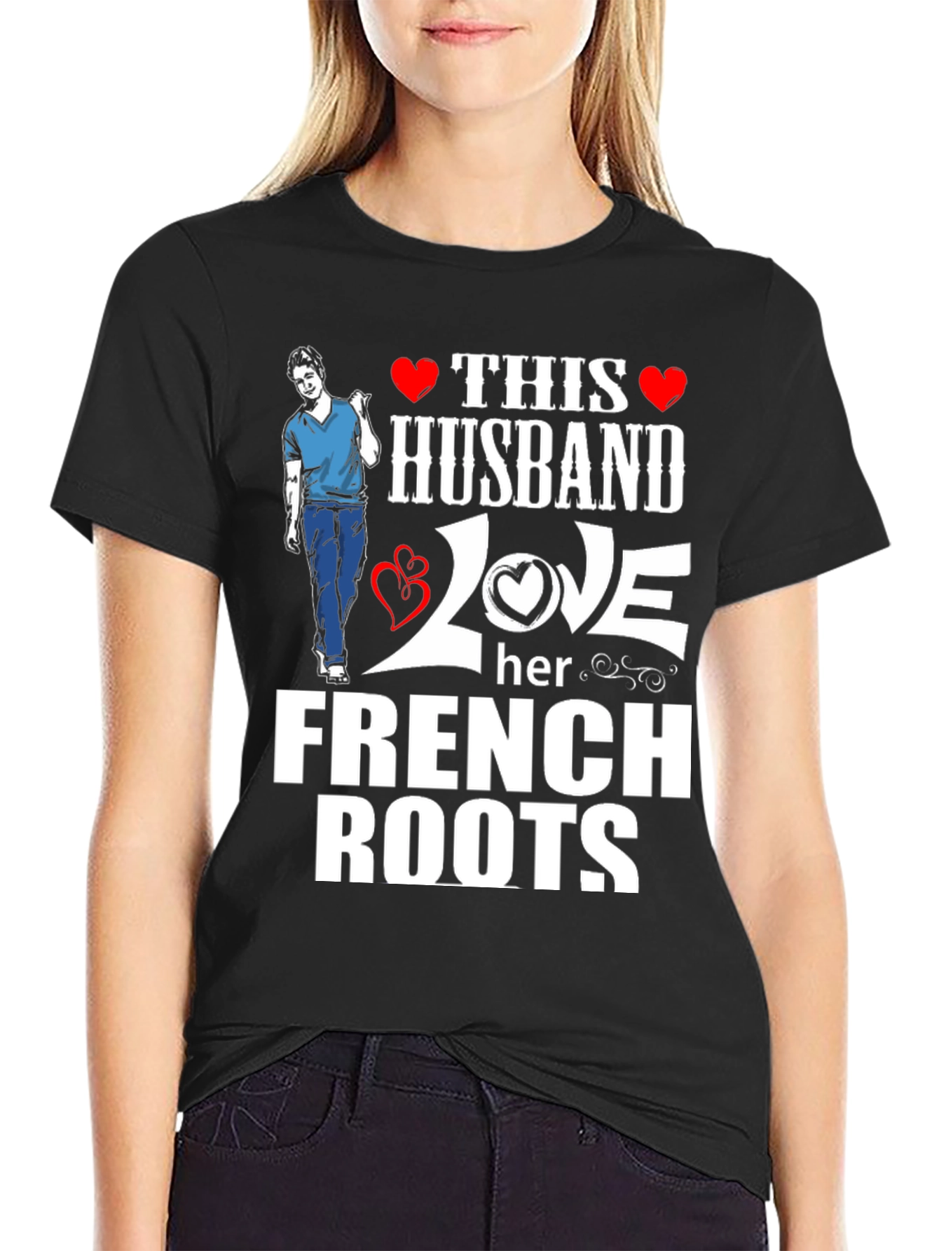 Husband Loves French Roots Graphic T-Shirt