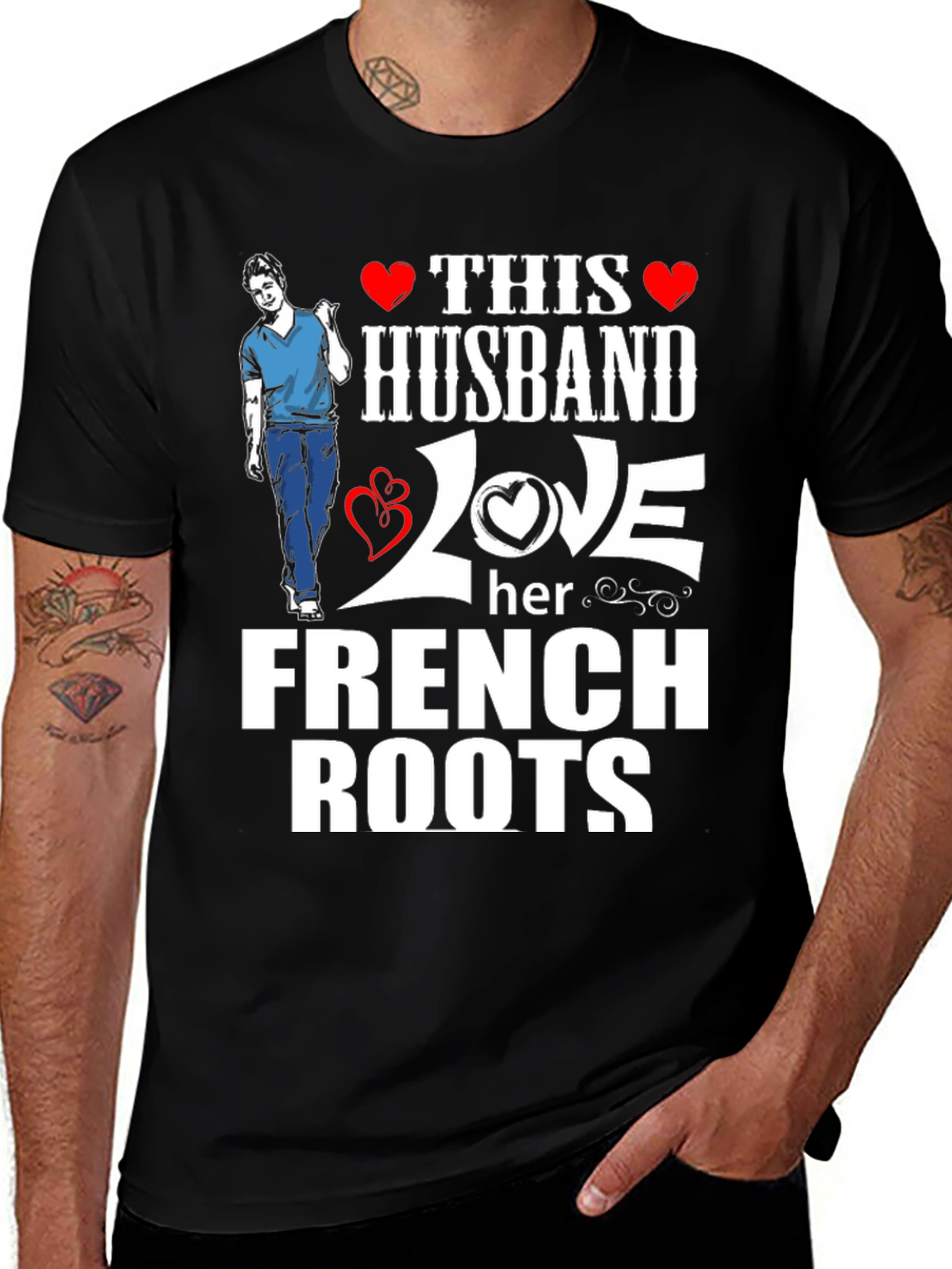 Husband Loves French Roots Graphic T-Shirt