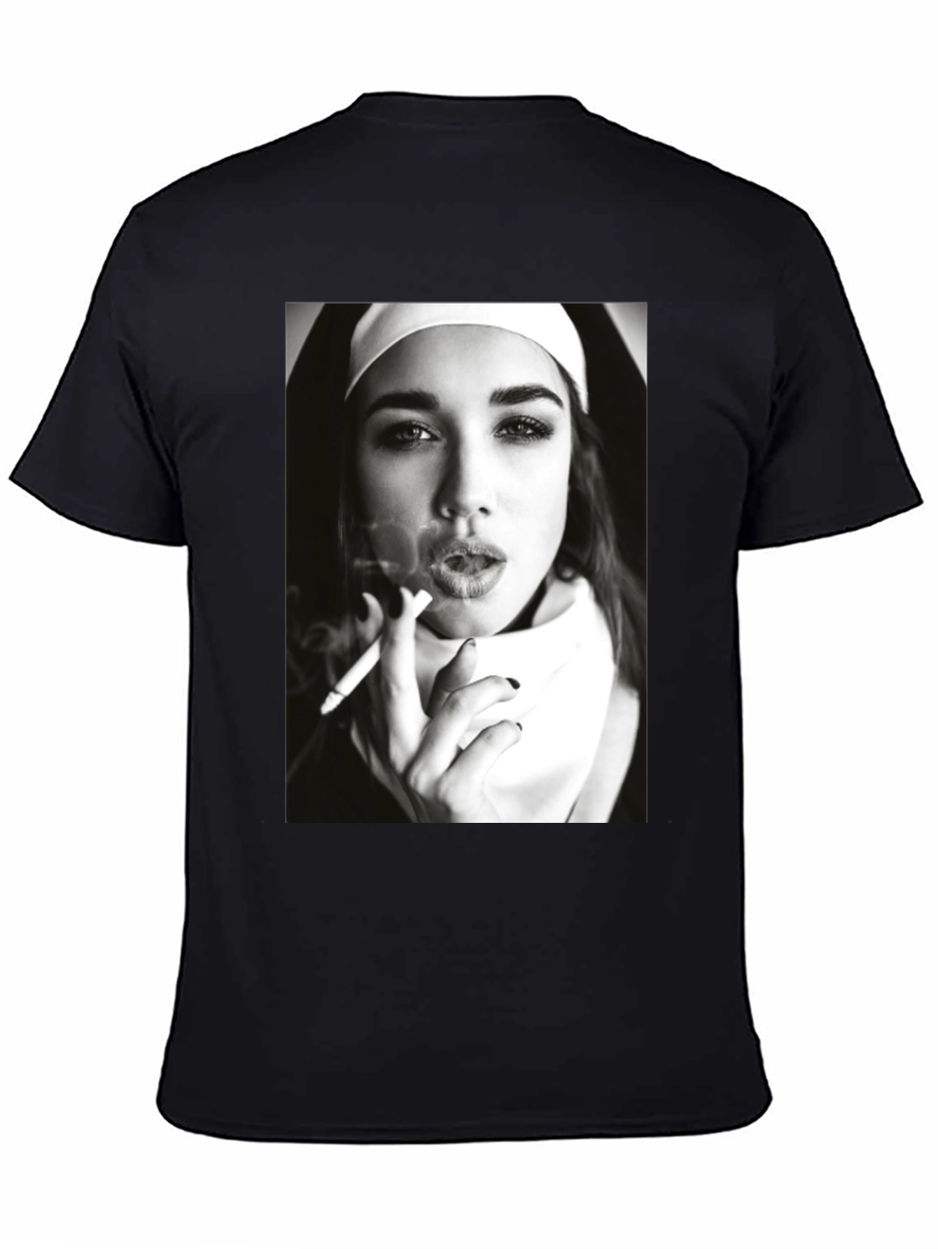 Nun Smoking Black T-Shirt
