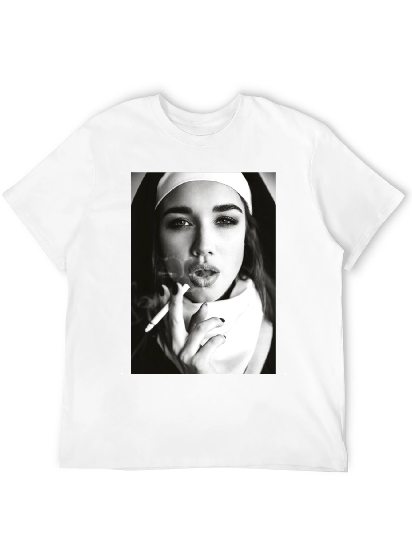Nun Smoking Black T-Shirt