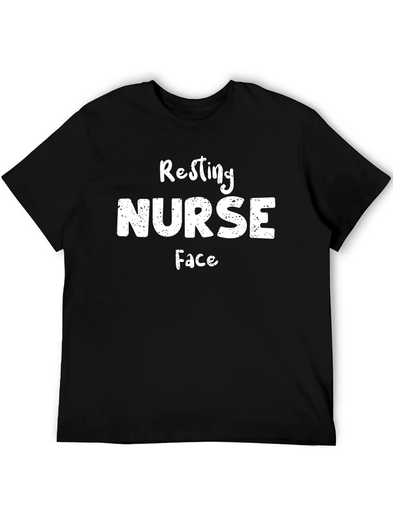 Resting Nurse Face Graphic T-Shirt - Black Cotton Tee