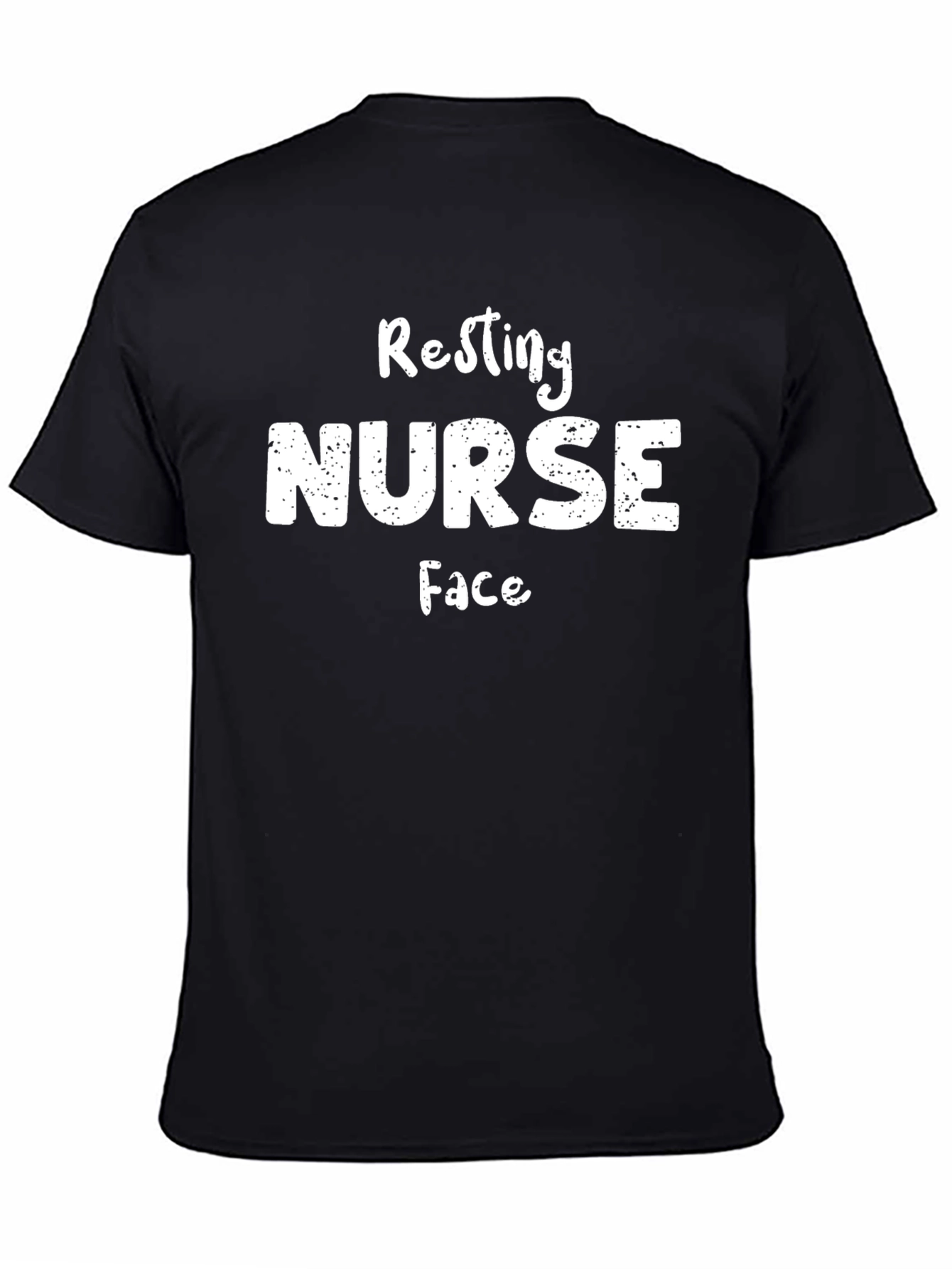 Resting Nurse Face Graphic T-Shirt - Black Cotton Tee