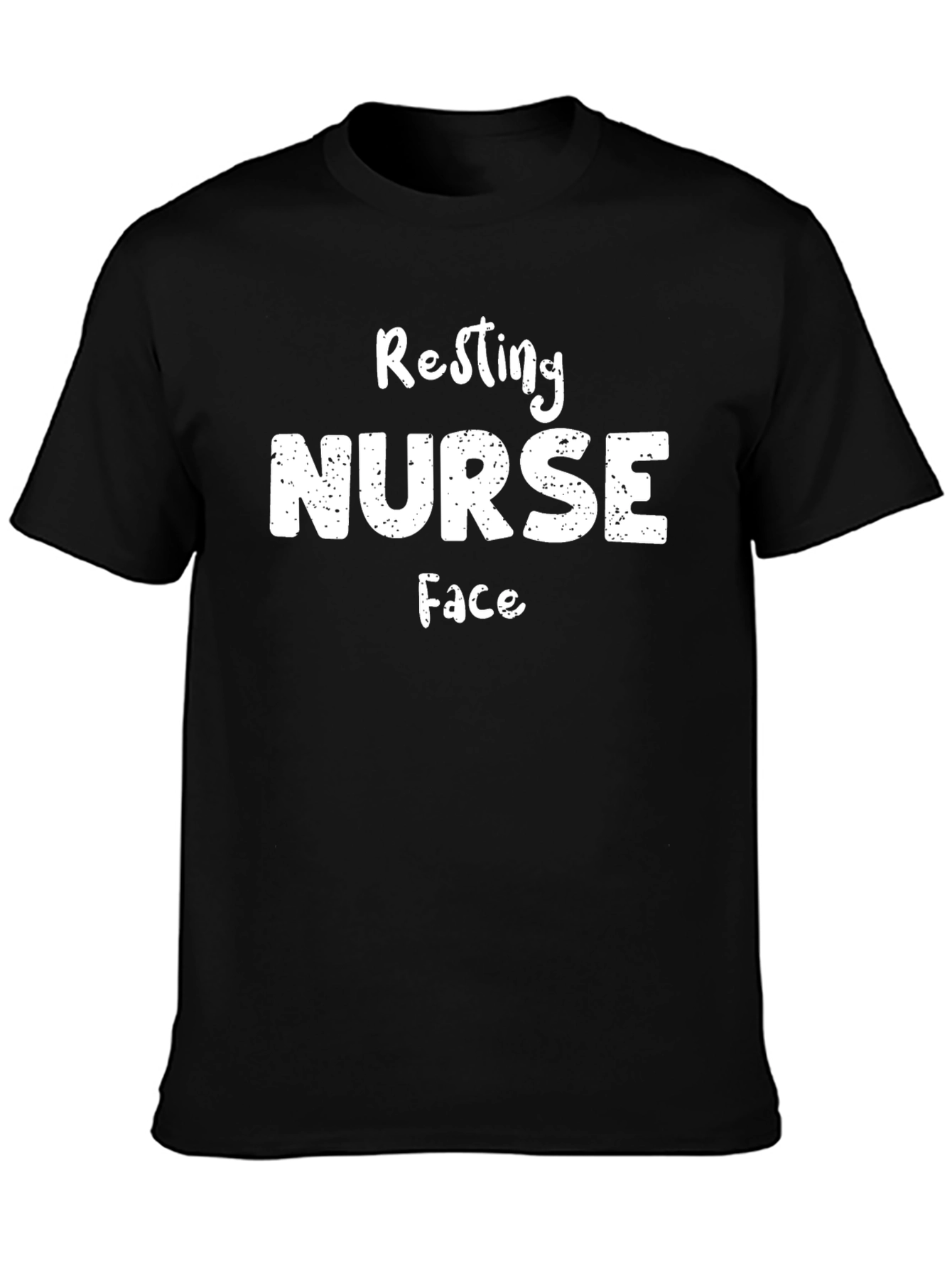 Resting Nurse Face Graphic T-Shirt - Black Cotton Tee