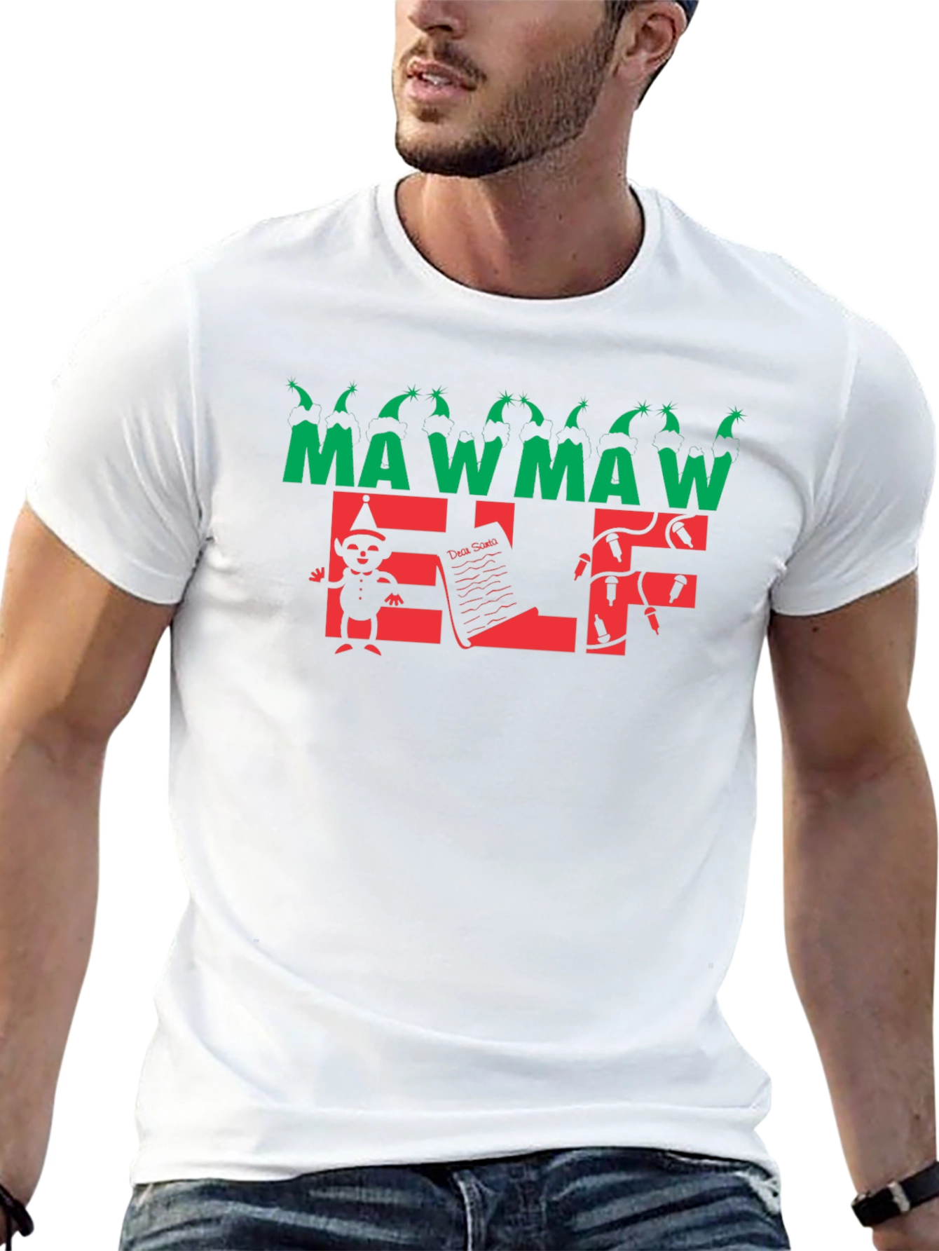 Maw Maw Elf Black Holiday T-Shirt