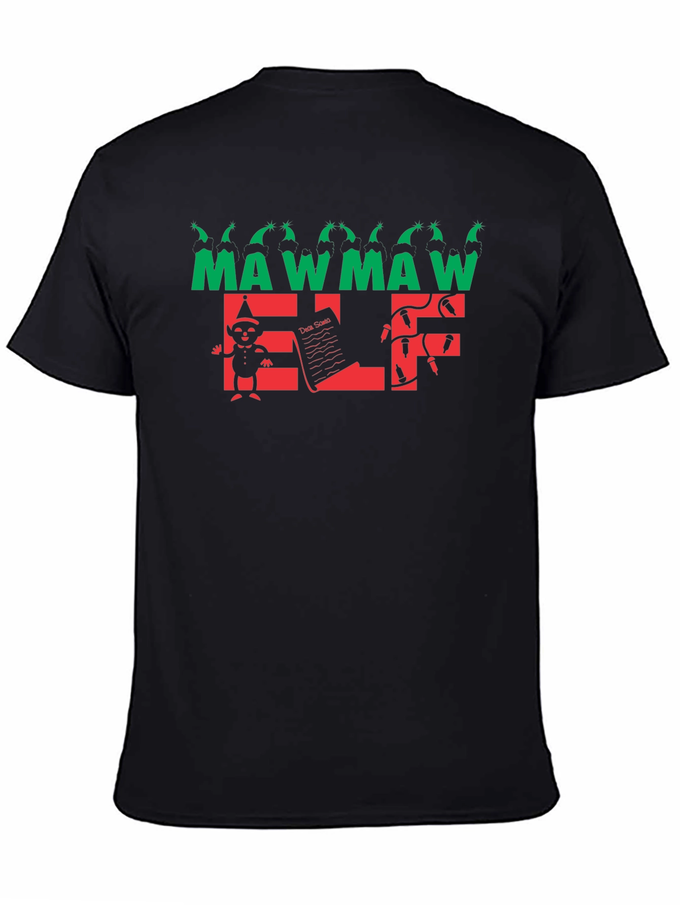 Maw Maw Elf Black Holiday T-Shirt