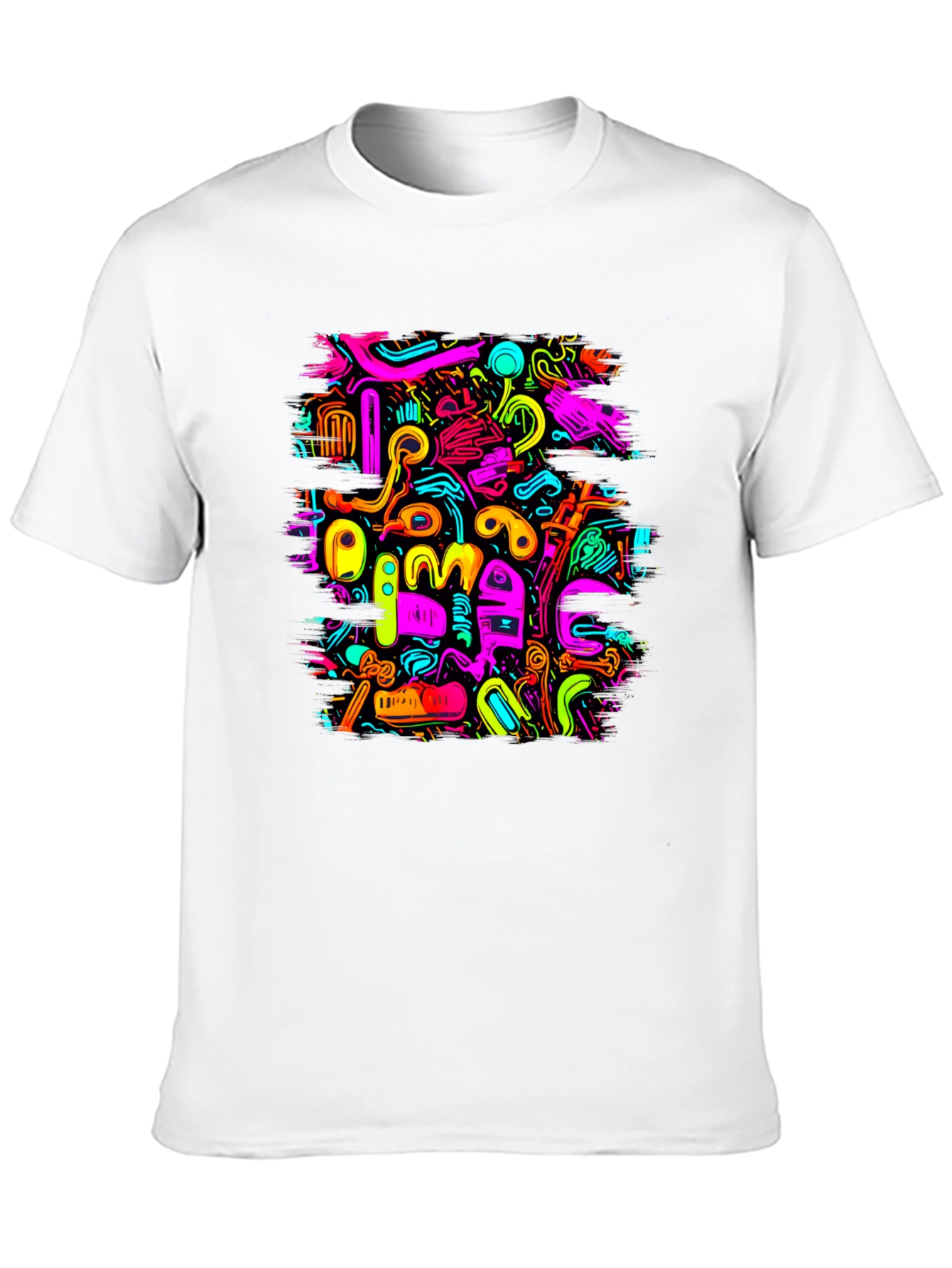 Abstract Art Graphic Print Black T-Shirt
