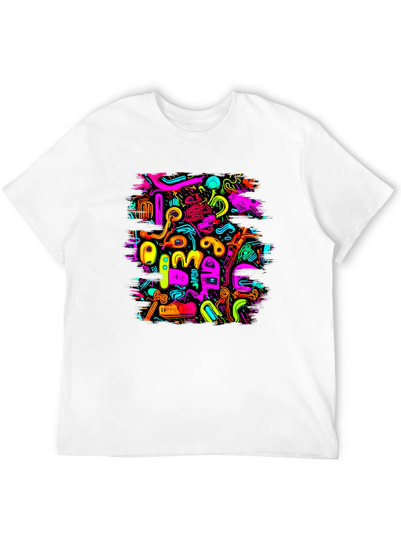 Abstract Art Graphic Print Black T-Shirt
