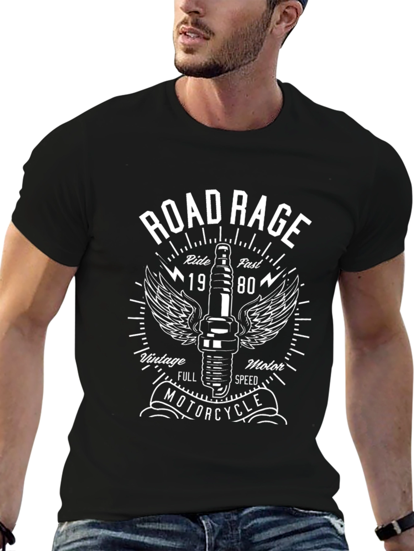 Road Rage Motorcycle Graphic T-Shirt