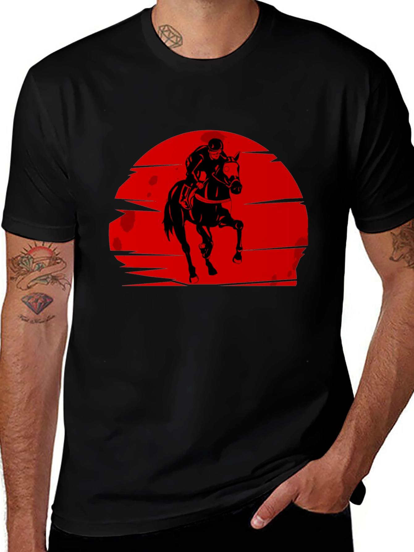 Equestrian Sunset Graphic T-Shirt