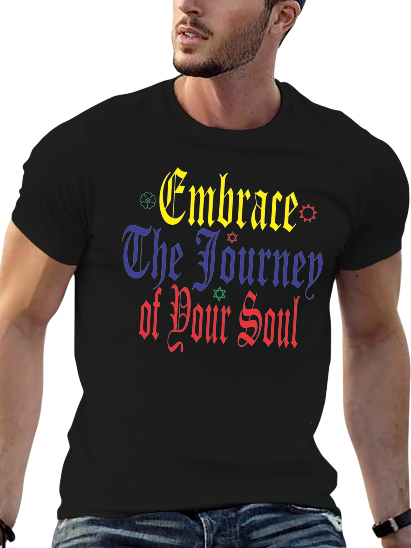 Embrace The Journey Black Graphic T-Shirt