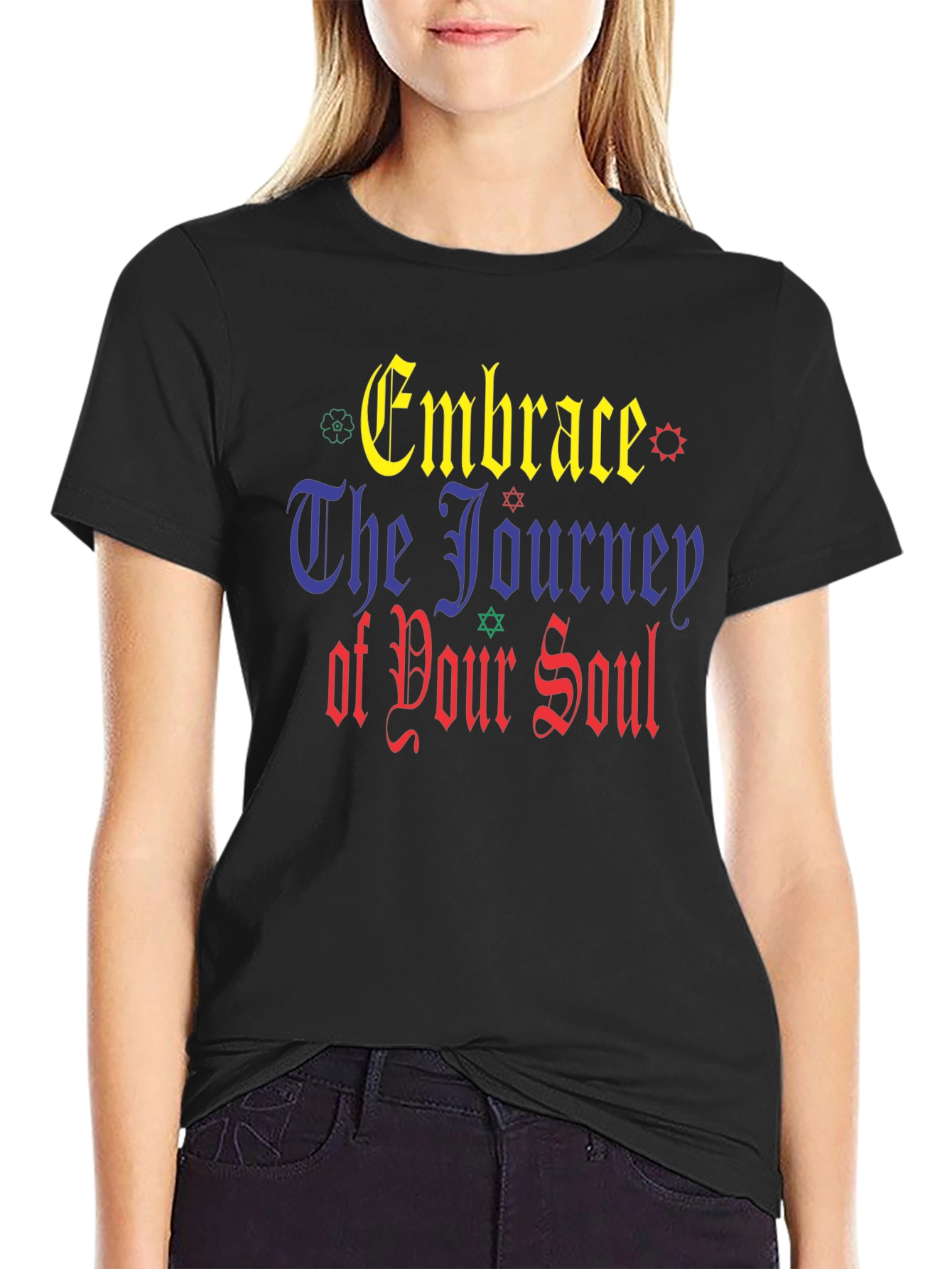 Embrace The Journey Black Graphic T-Shirt